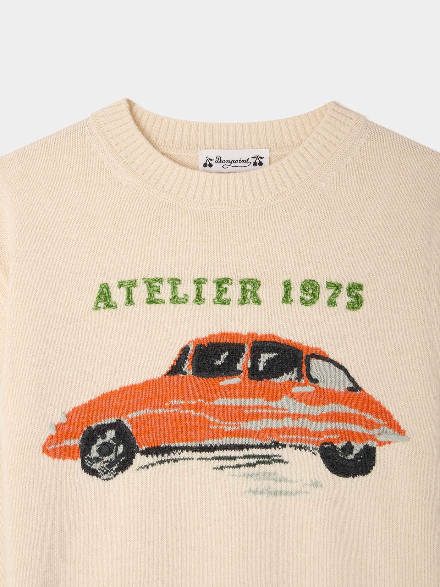Pullover Martinez mit handbesticktem Auto-Motiv