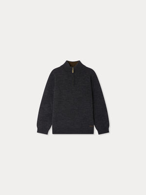 Pullover Gert mit Reißverschlusskragen aus Wolle