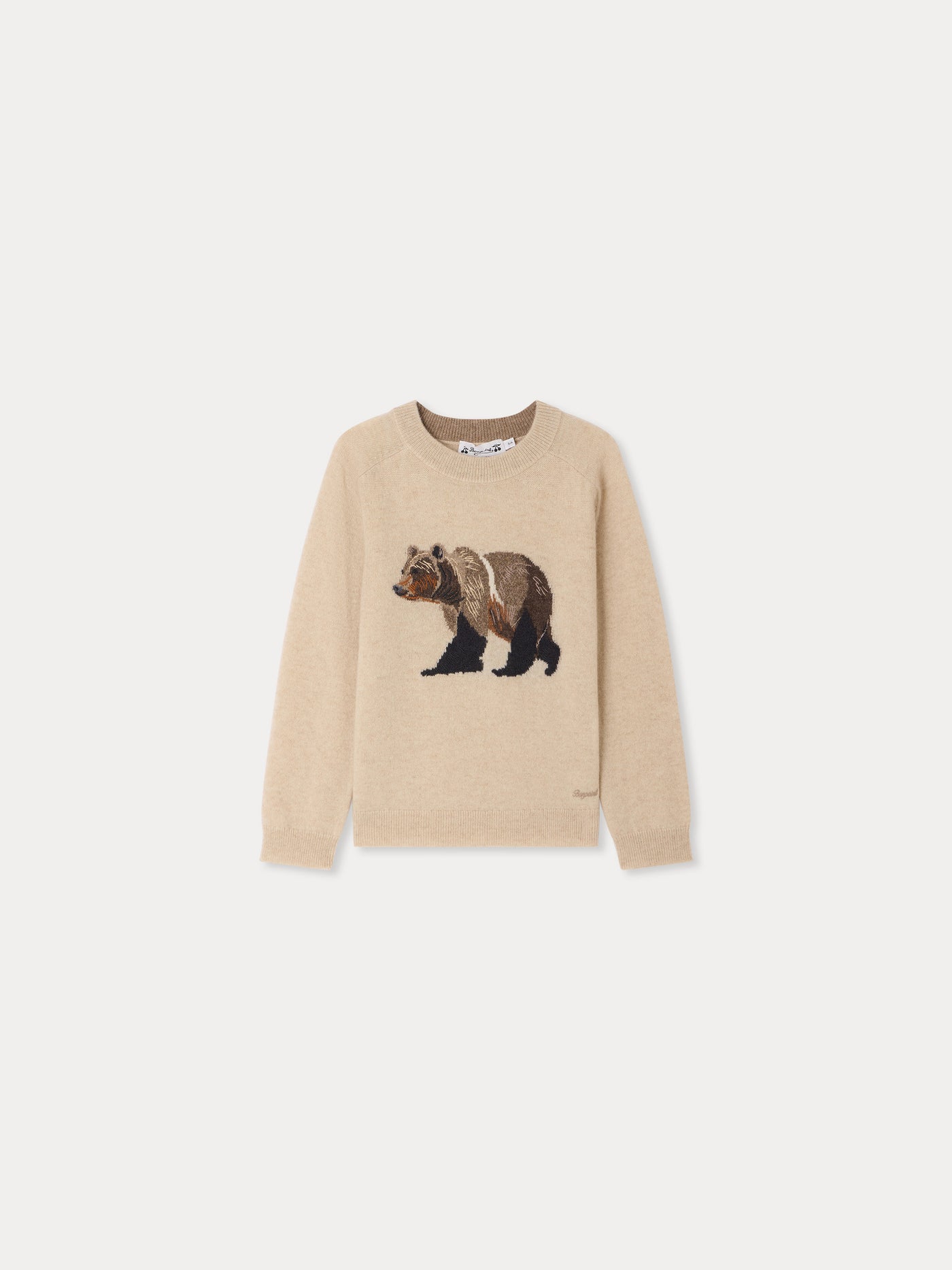 Pullover Berlioz mit Rundhalsausschnitt und Bärenmotiv aus Kaschmir
