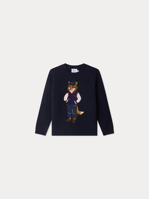 Bonpoint x Maison Kitsuné pull Mitchell brodé renard en laine