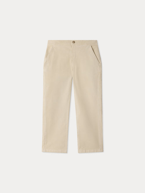 Pantalon Mirak droit avec broderie en coton biologique