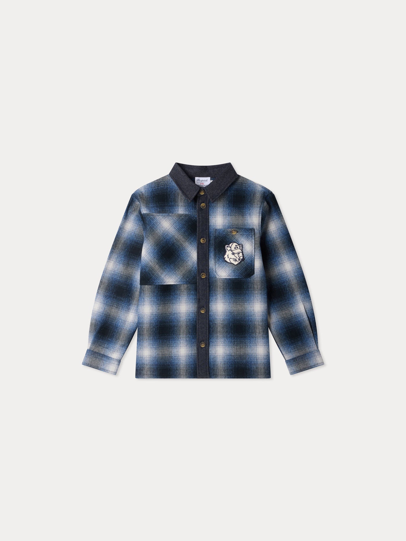 Bonpoint x Maison Kitsuné kariertes Hemd Malek aus Bio-Baumwolle