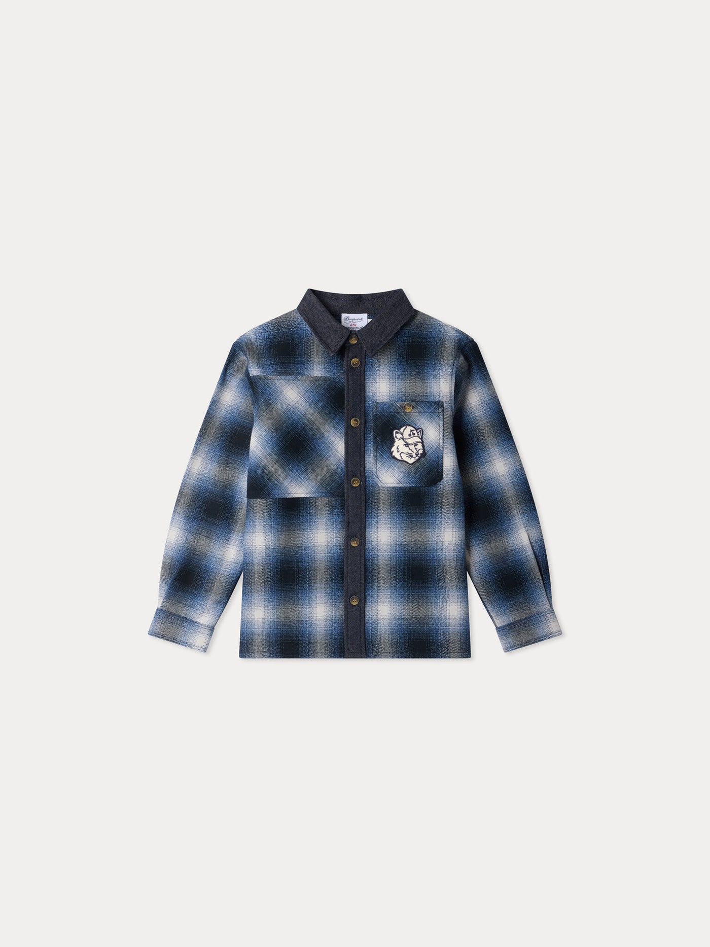 Bonpoint x Maison Kitsuné chemise Malek à carreaux en coton biologique