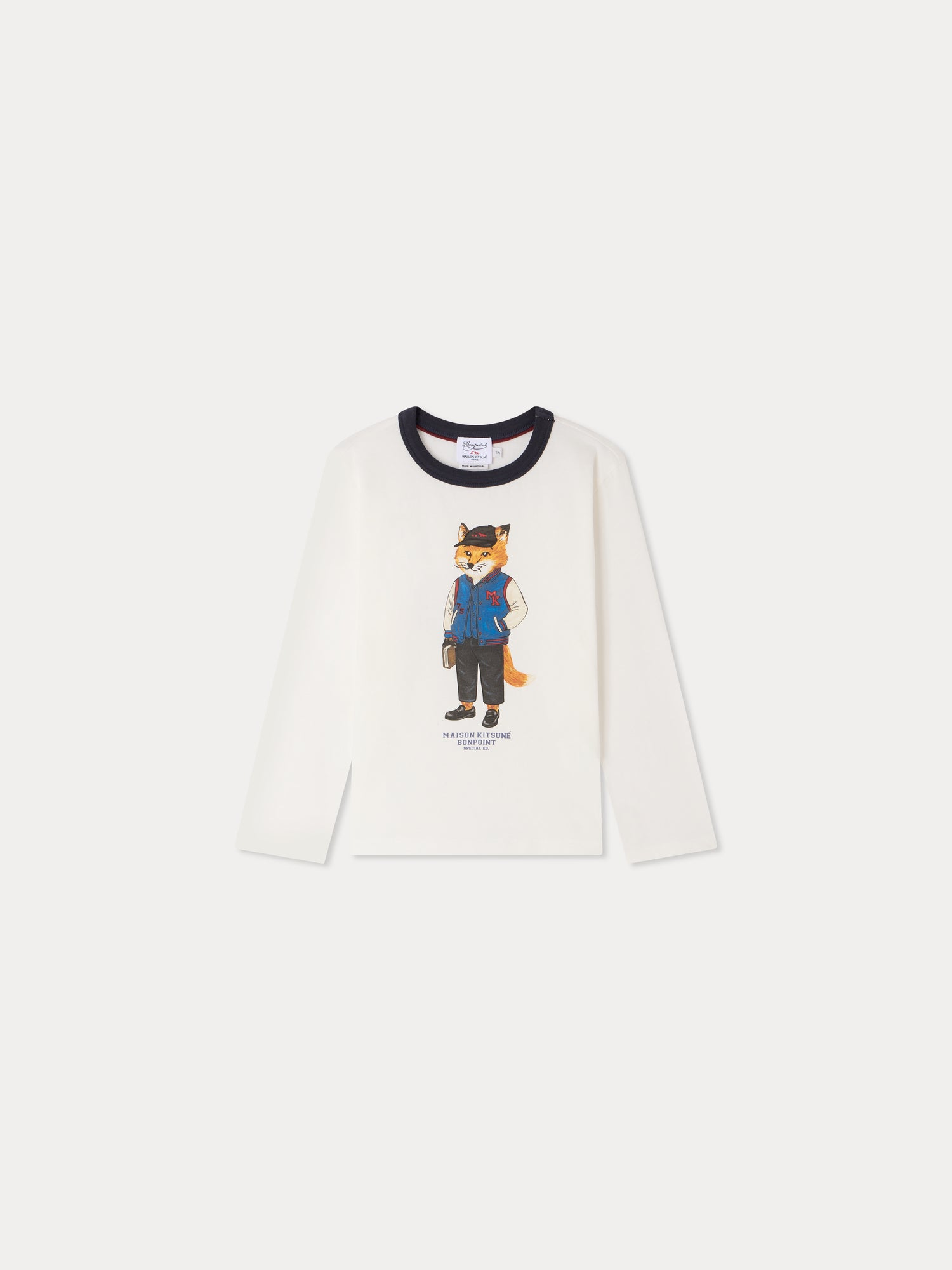 Bonpoint x Maison Kitsuné Tadda fox print T-shirt in organic cotton