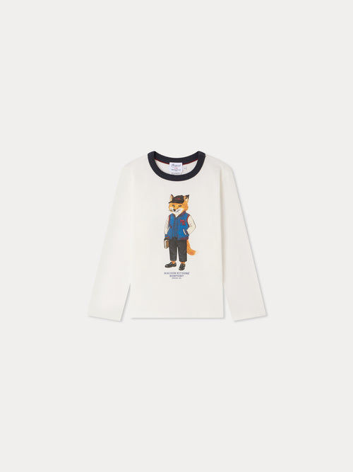 Bonpoint x Maison Kitsuné Tadda T-Shirt mit Fuchsprint aus Bio-Baumwolle
