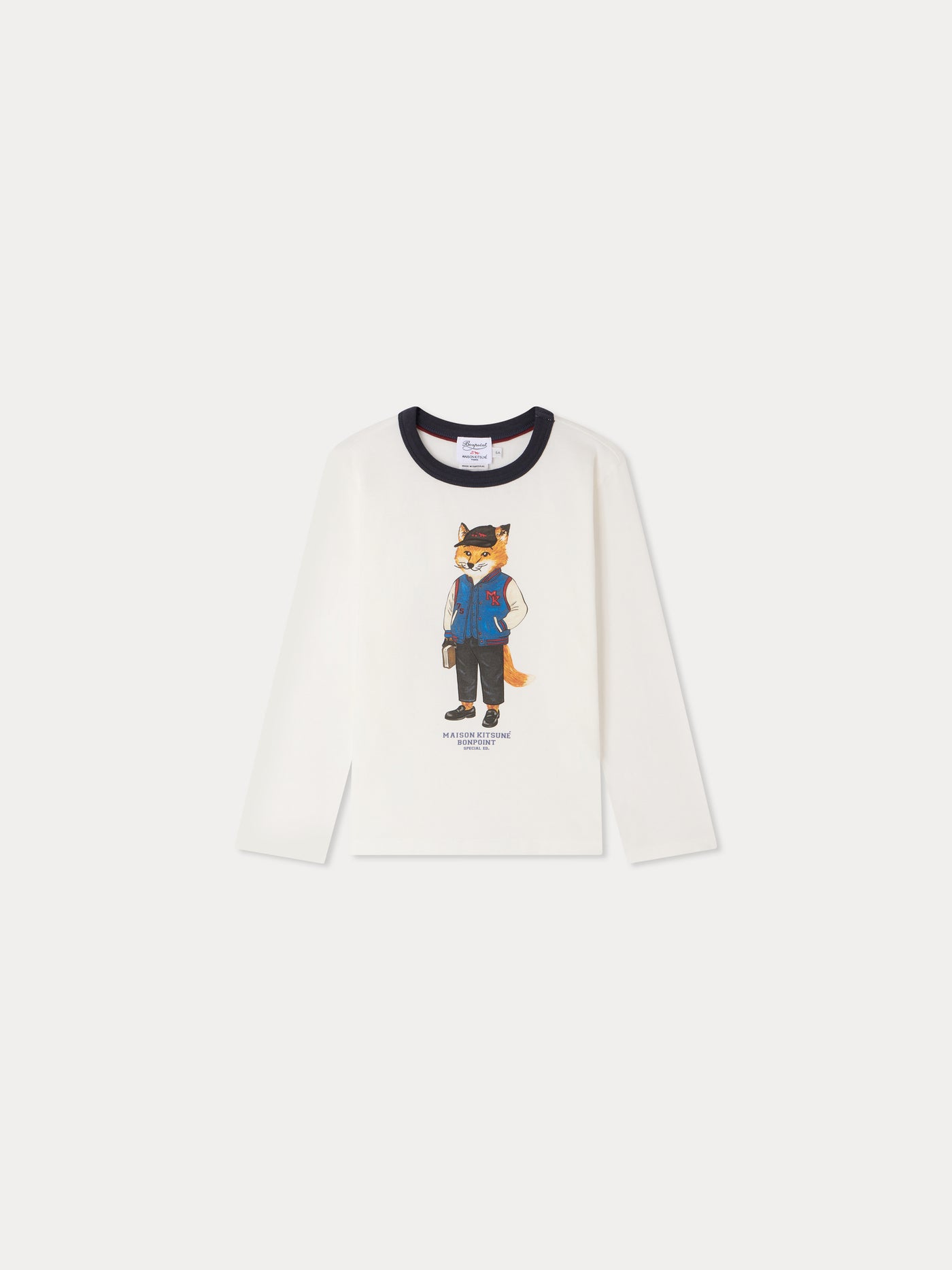 Bonpoint x Maison Kitsuné Tadda T-Shirt mit Fuchsprint aus Bio-Baumwolle