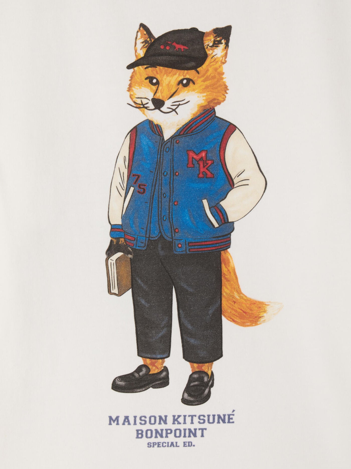 Bonpoint x Maison Kitsuné Tadda T-Shirt mit Fuchsprint aus Bio-Baumwolle