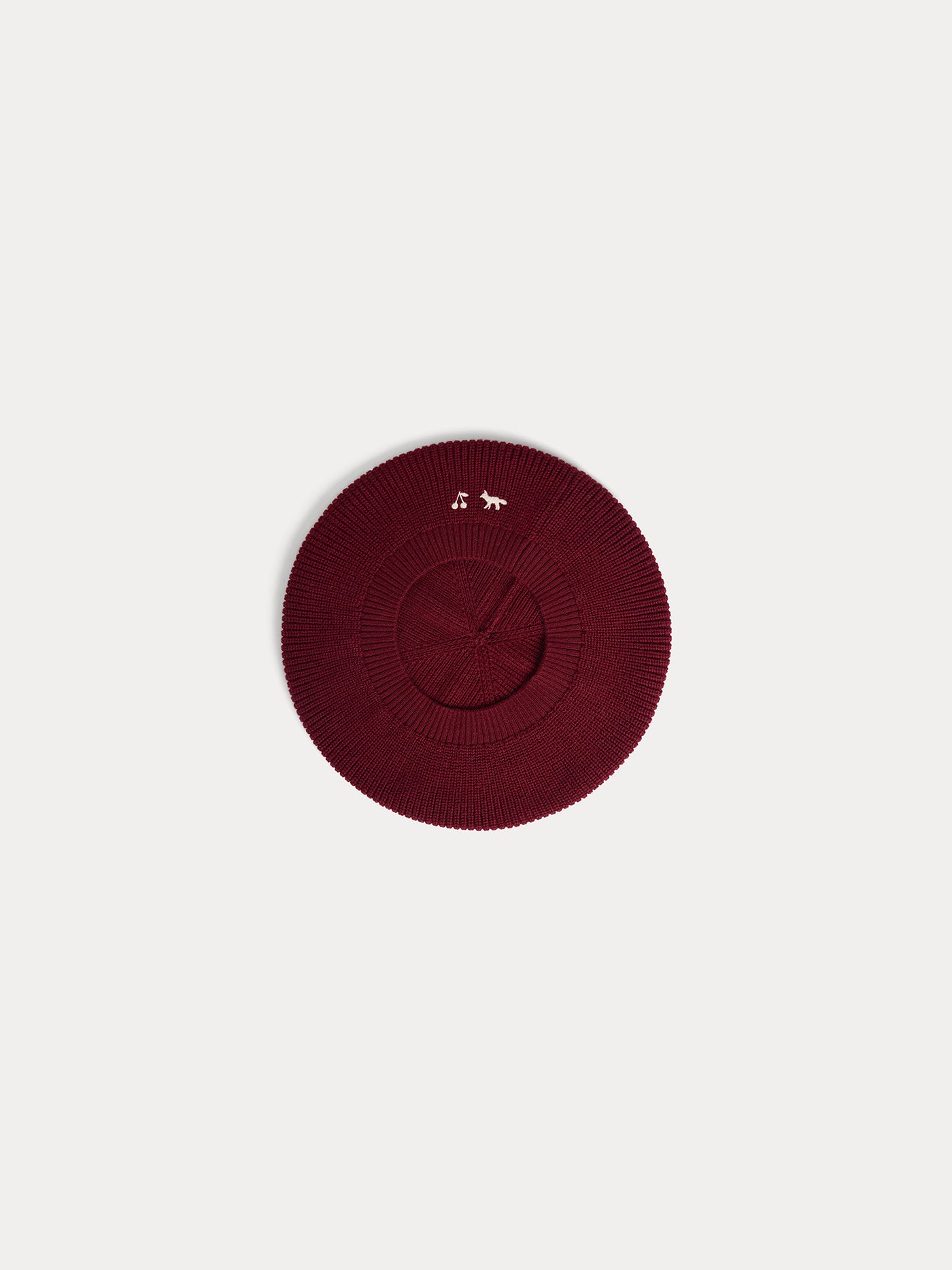Bonpoint x Maison Kitsuné béret Mikaila brodé renard et cerise
