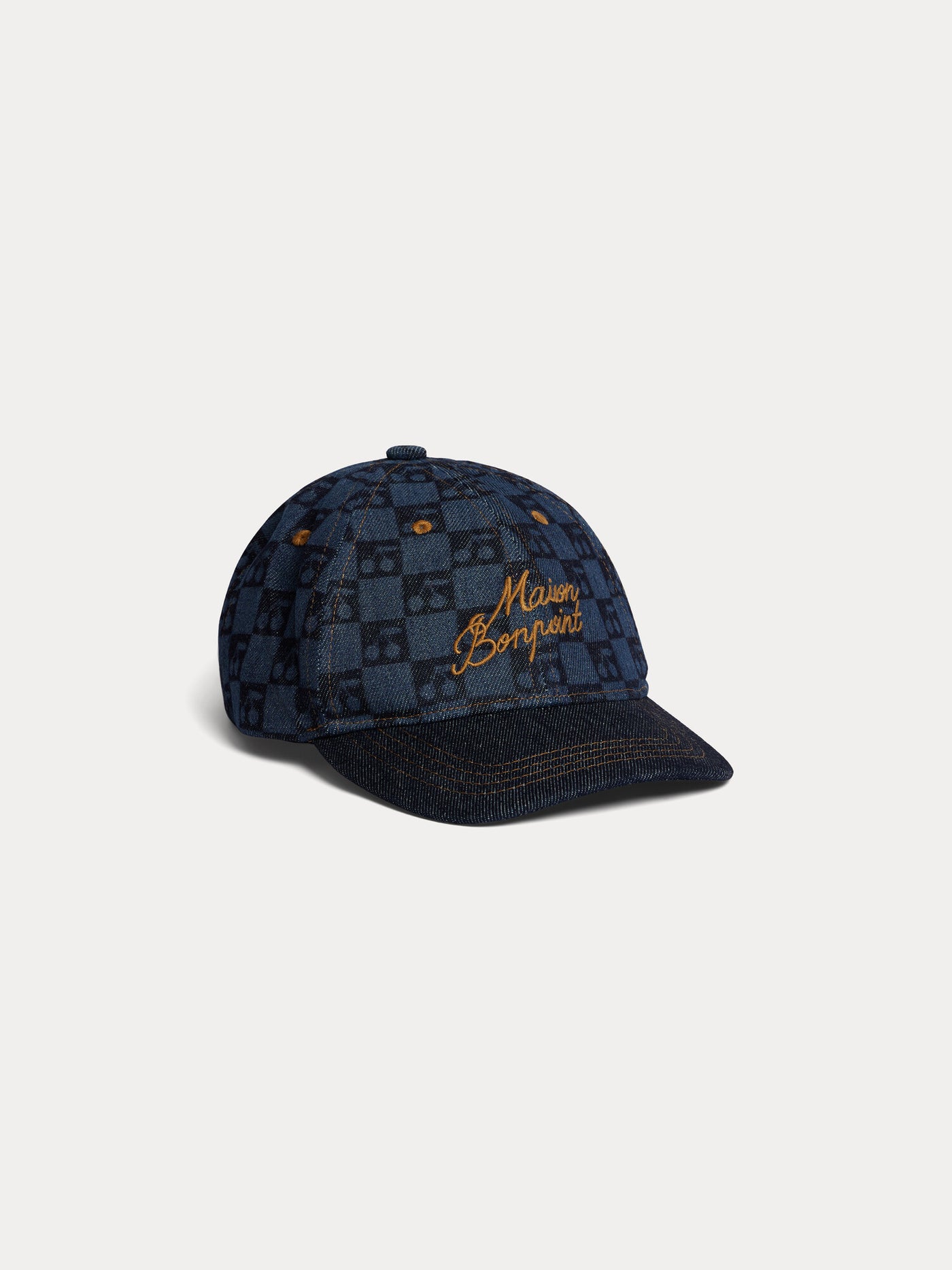 Casquette Arnold imprimé damier cerises en coton biologique