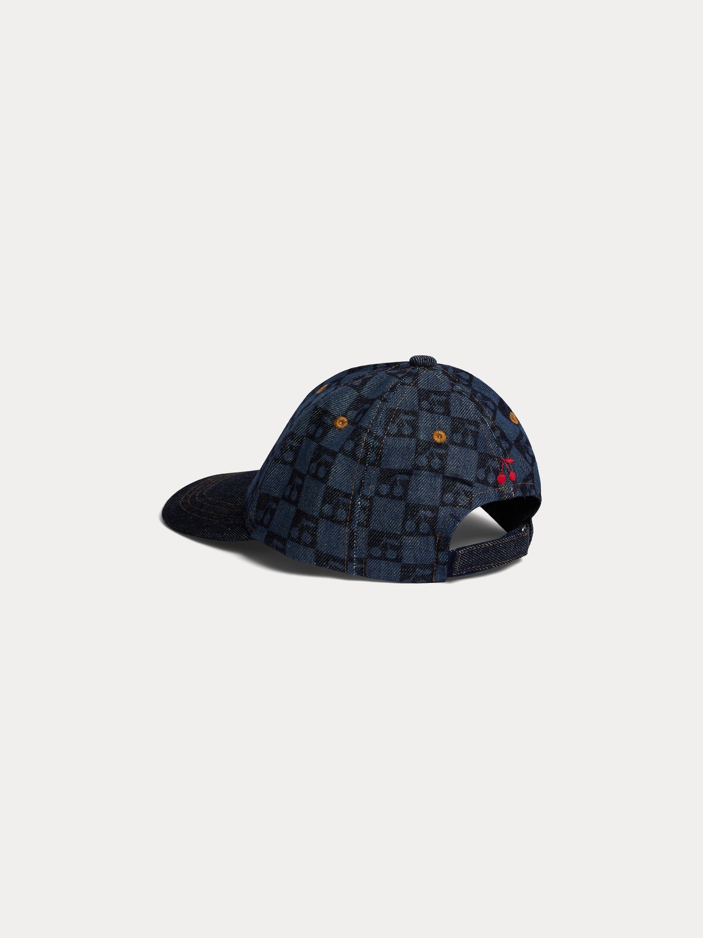 Casquette Arnold imprimé damier cerises en coton biologique