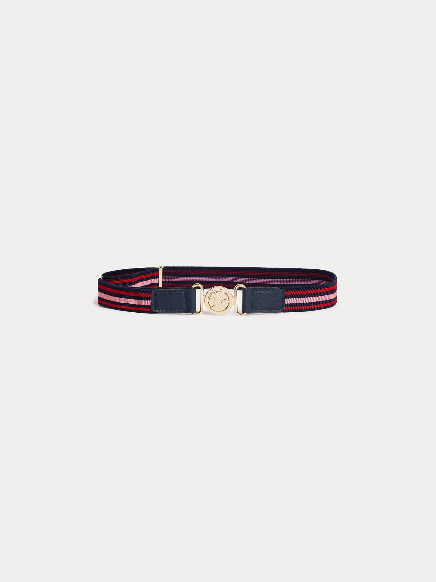 Ceinture Miara élastique bicolore à fermoir cerise