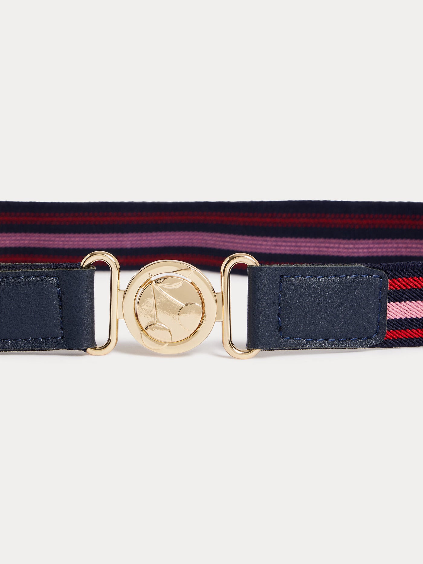 Ceinture Miara élastique bicolore à fermoir cerise