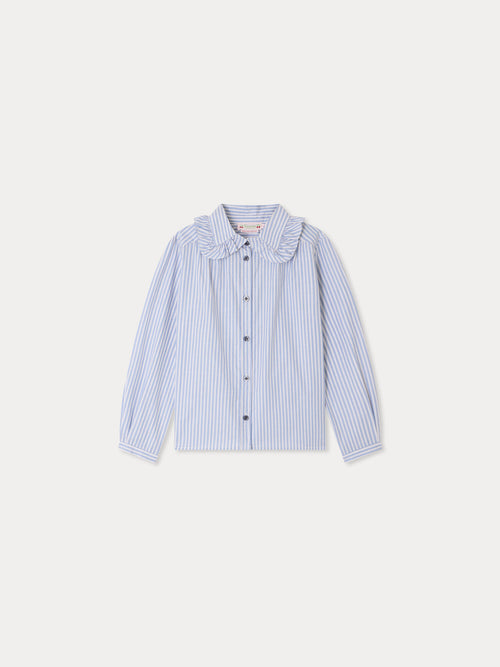 Mayles blouse with stripes and ruffled collar