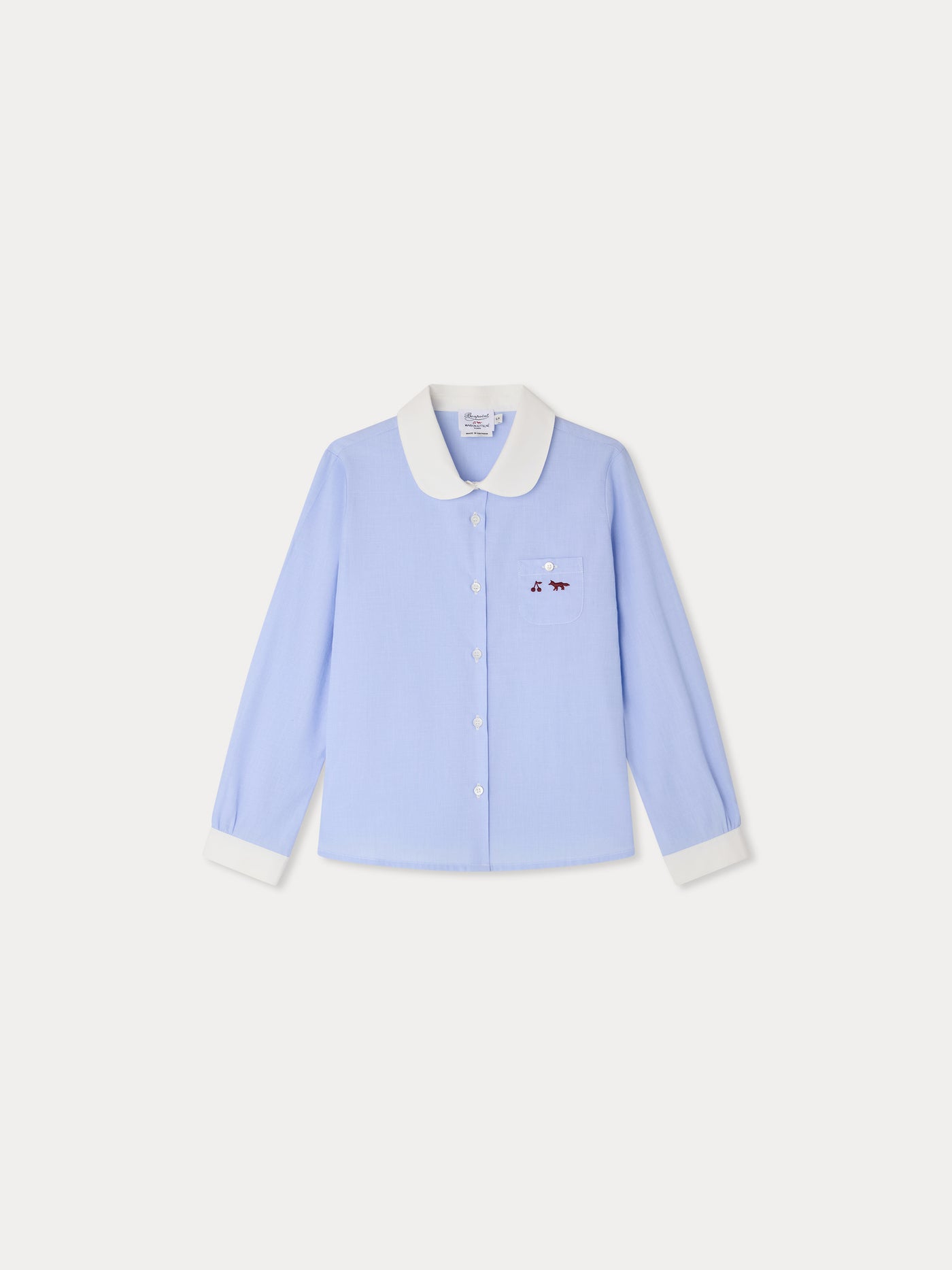 Bonpoint x Maison Kitsuné Bluse Marlene bestickt aus Bio-Baumwolle