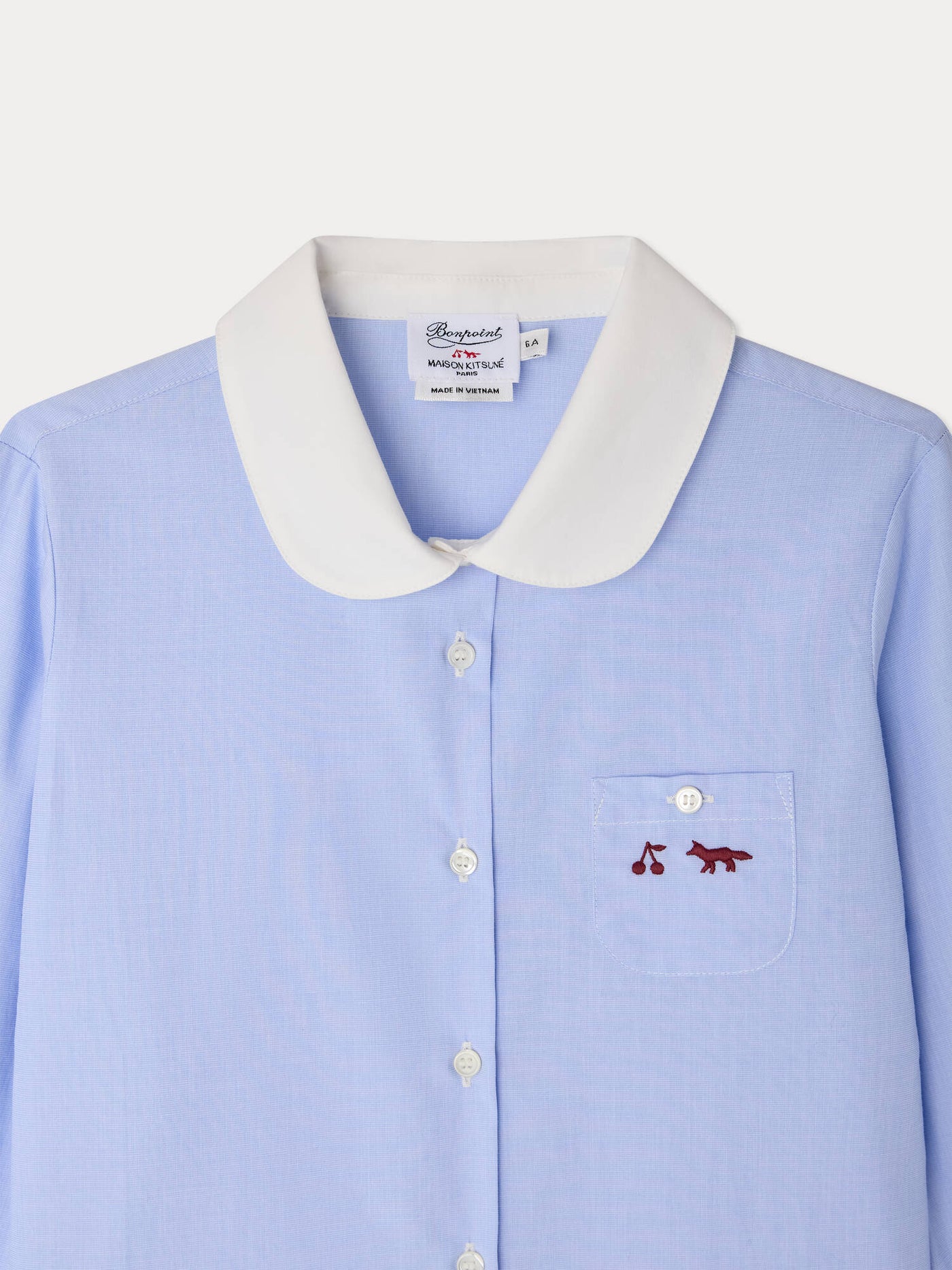 Bonpoint x Maison Kitsuné Bluse Marlene bestickt aus Bio-Baumwolle