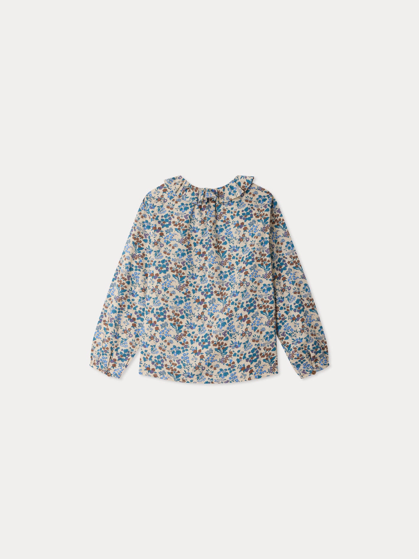 Blouse Mentille en tissu Liberty smockée et brodée main en coton biologique