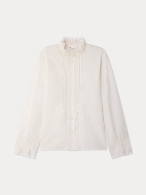 Melba Grown-Up Bluse mit Rüschenkragen und Calais-Spitze aus Bio-Baumwolle