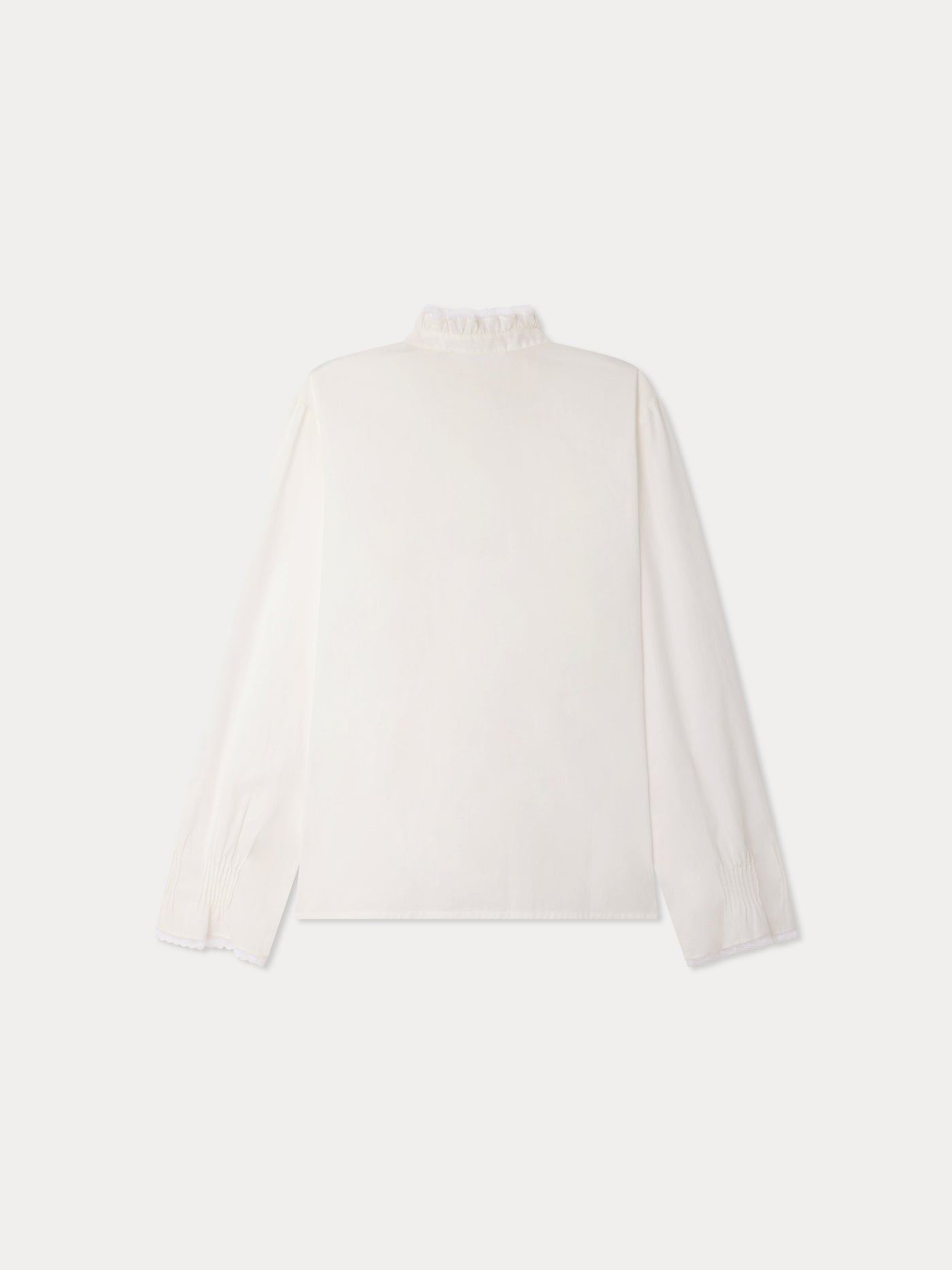 Melba Grown-Up Bluse mit Rüschenkragen und Calais-Spitze aus Bio-Baumwolle