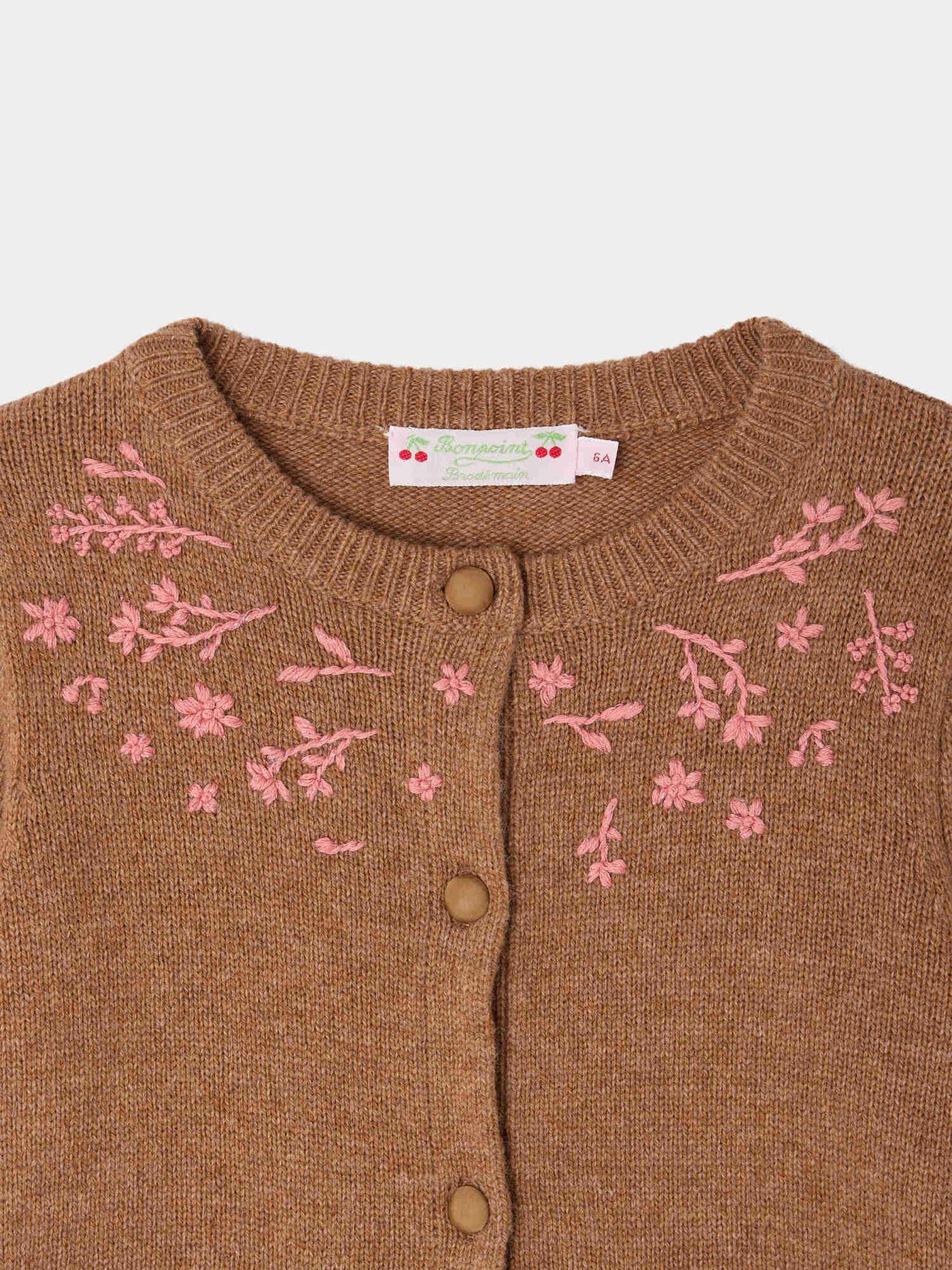 Cardigan Madelia fleurs brodées main