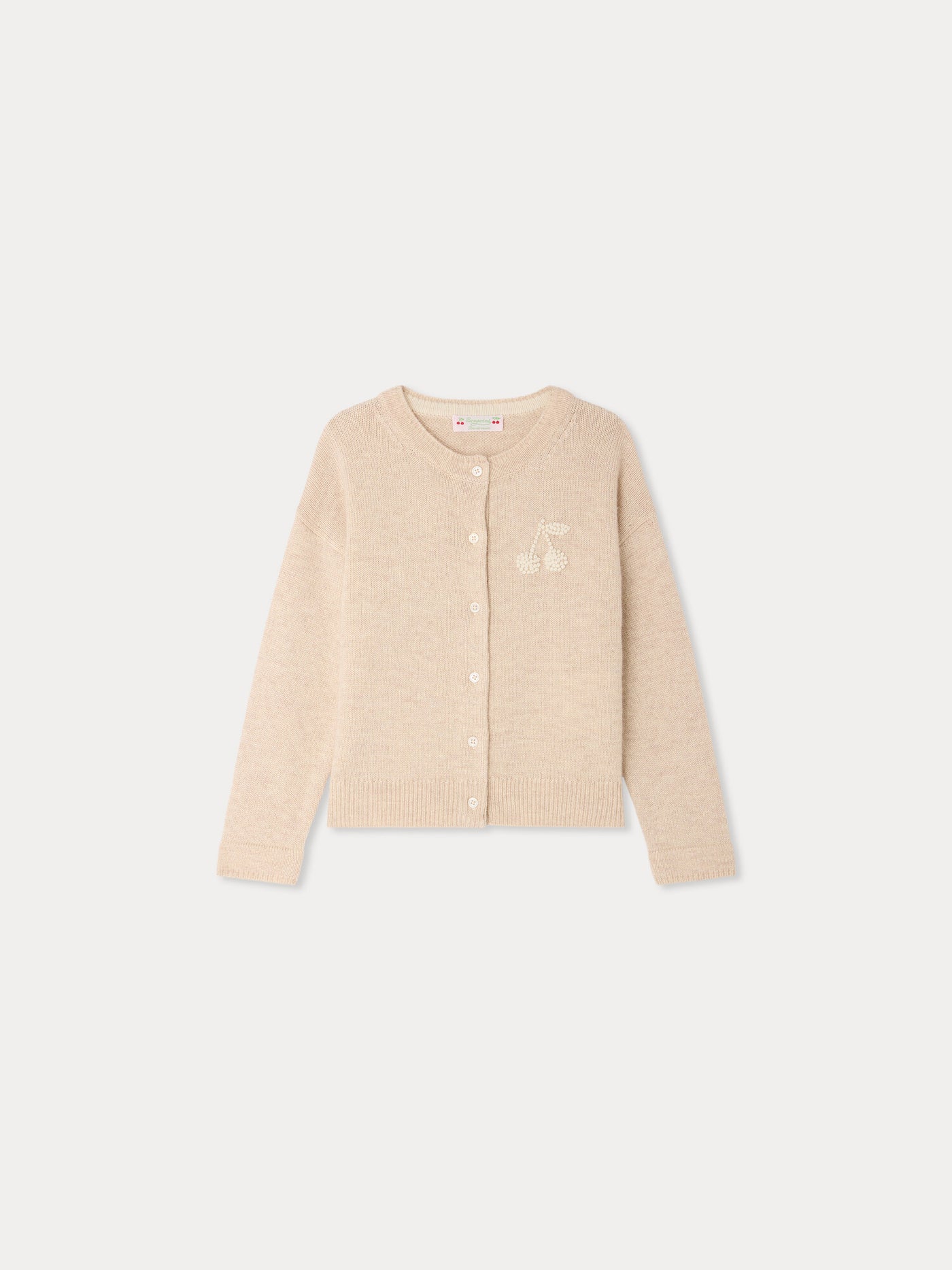 Judicael Cardigan mit handbestickter Kirsche aus Kaschmir