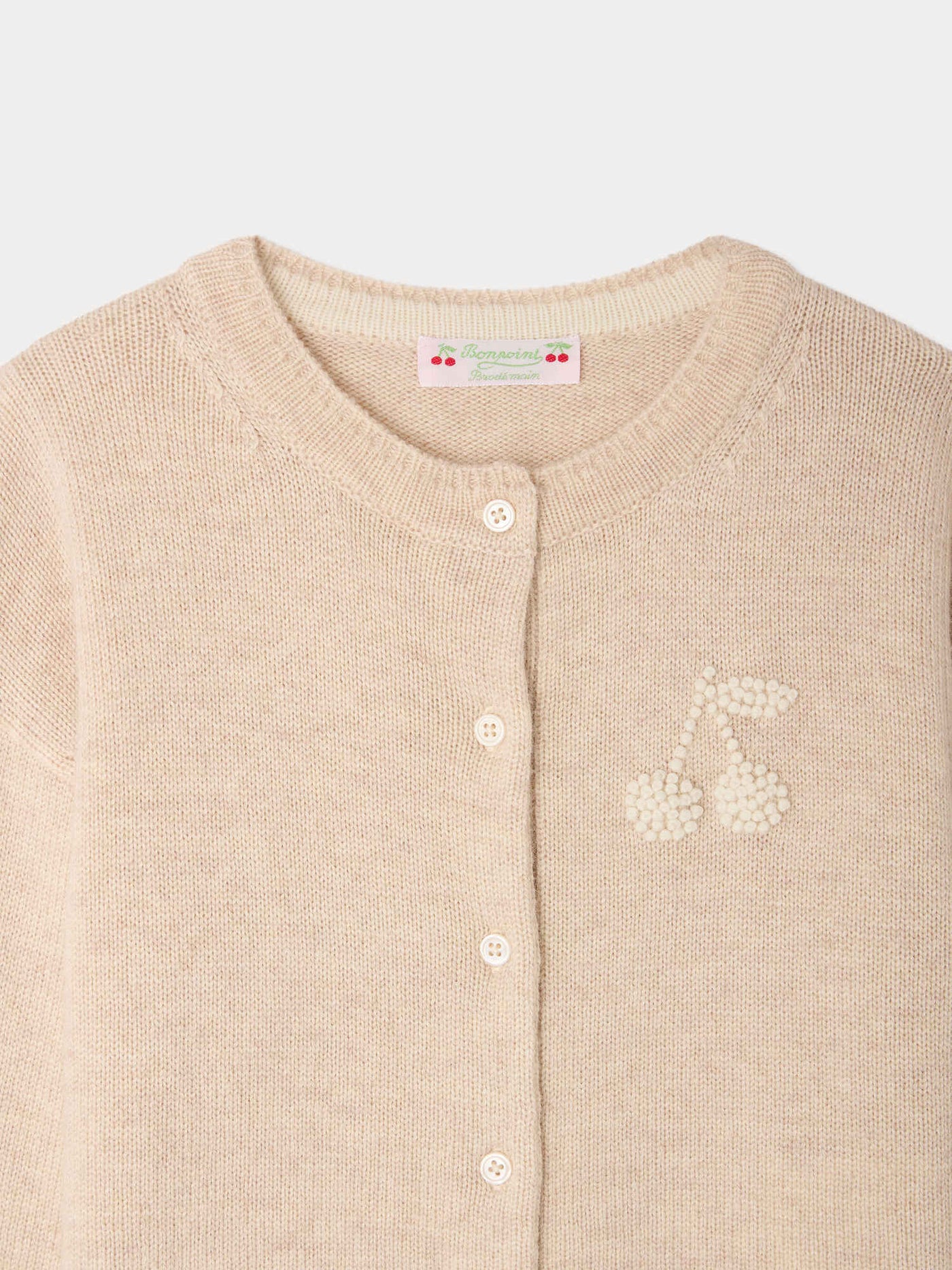 Judicael Cardigan mit handbestickter Kirsche aus Kaschmir