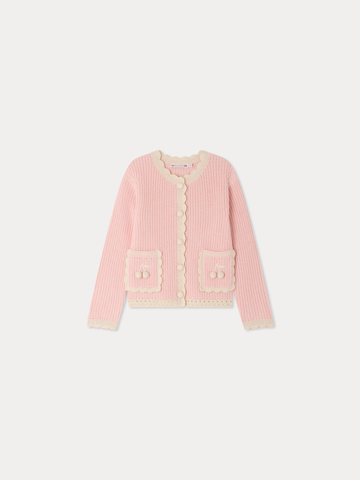Marlys-Cardigan rosa, handgehäkelt