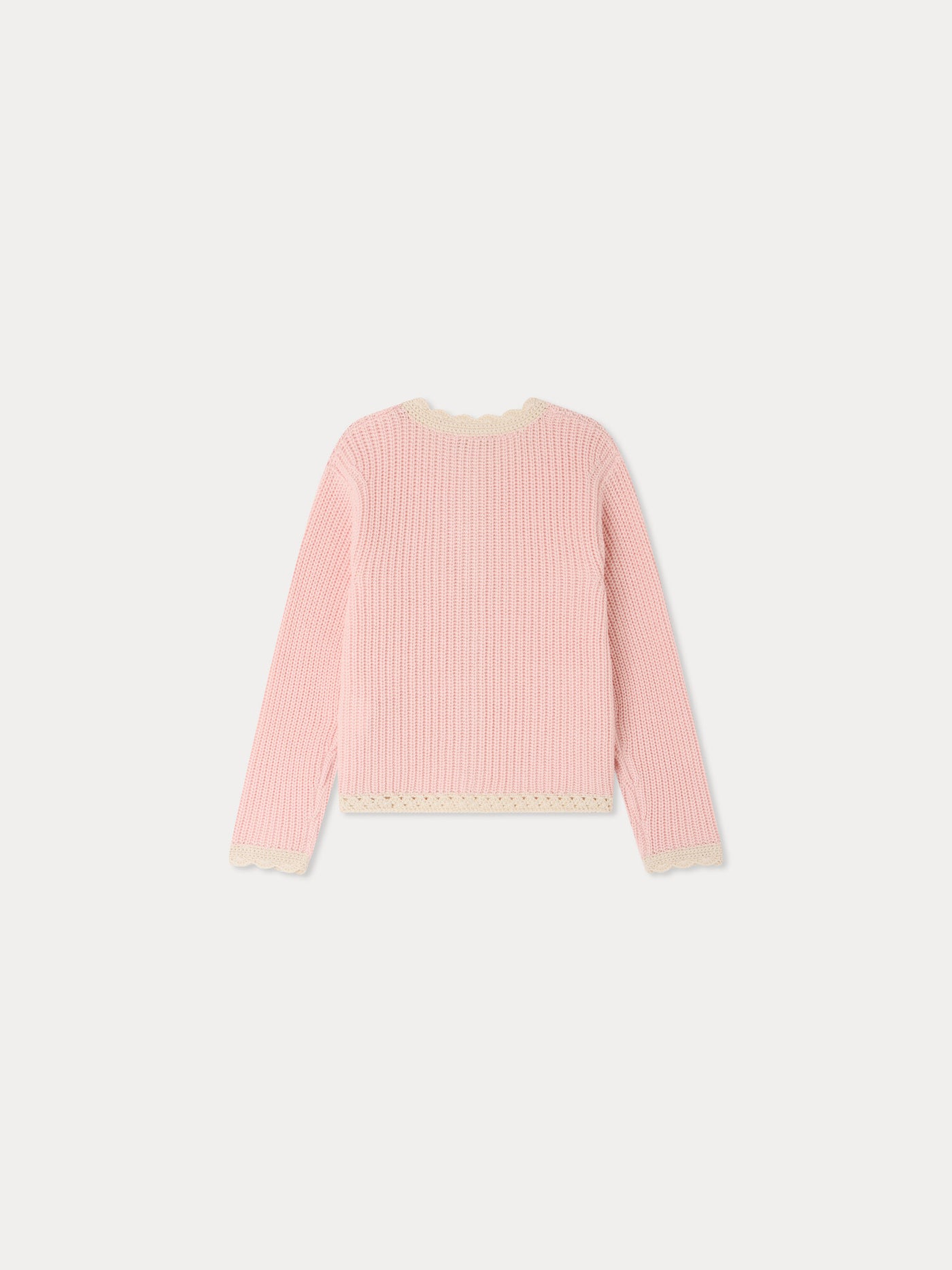 Marlys-Cardigan rosa, handgehäkelt