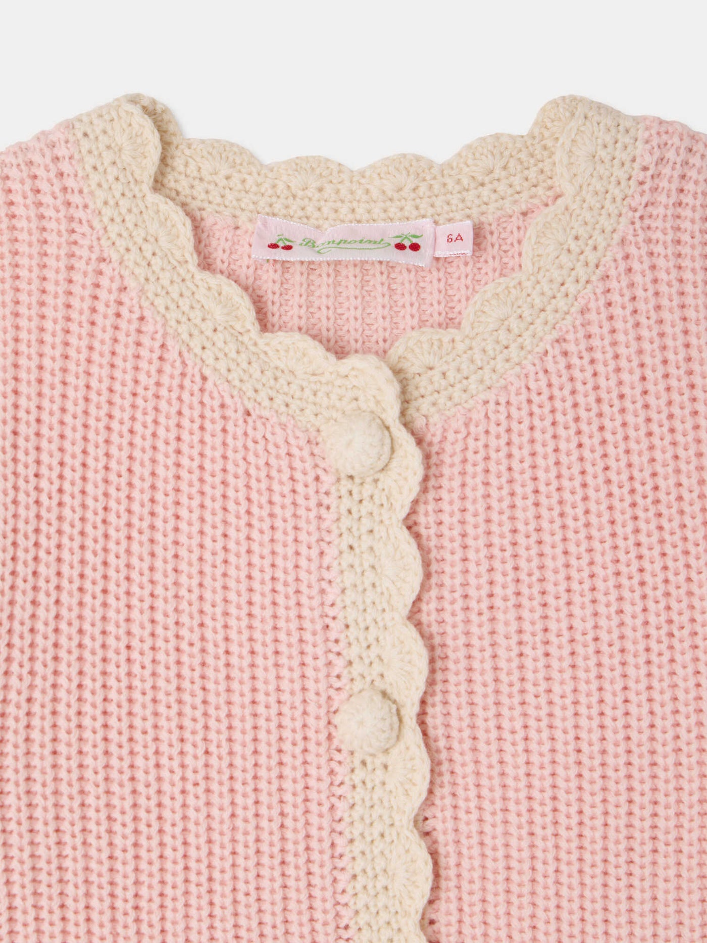 Marlys-Cardigan rosa, handgehäkelt