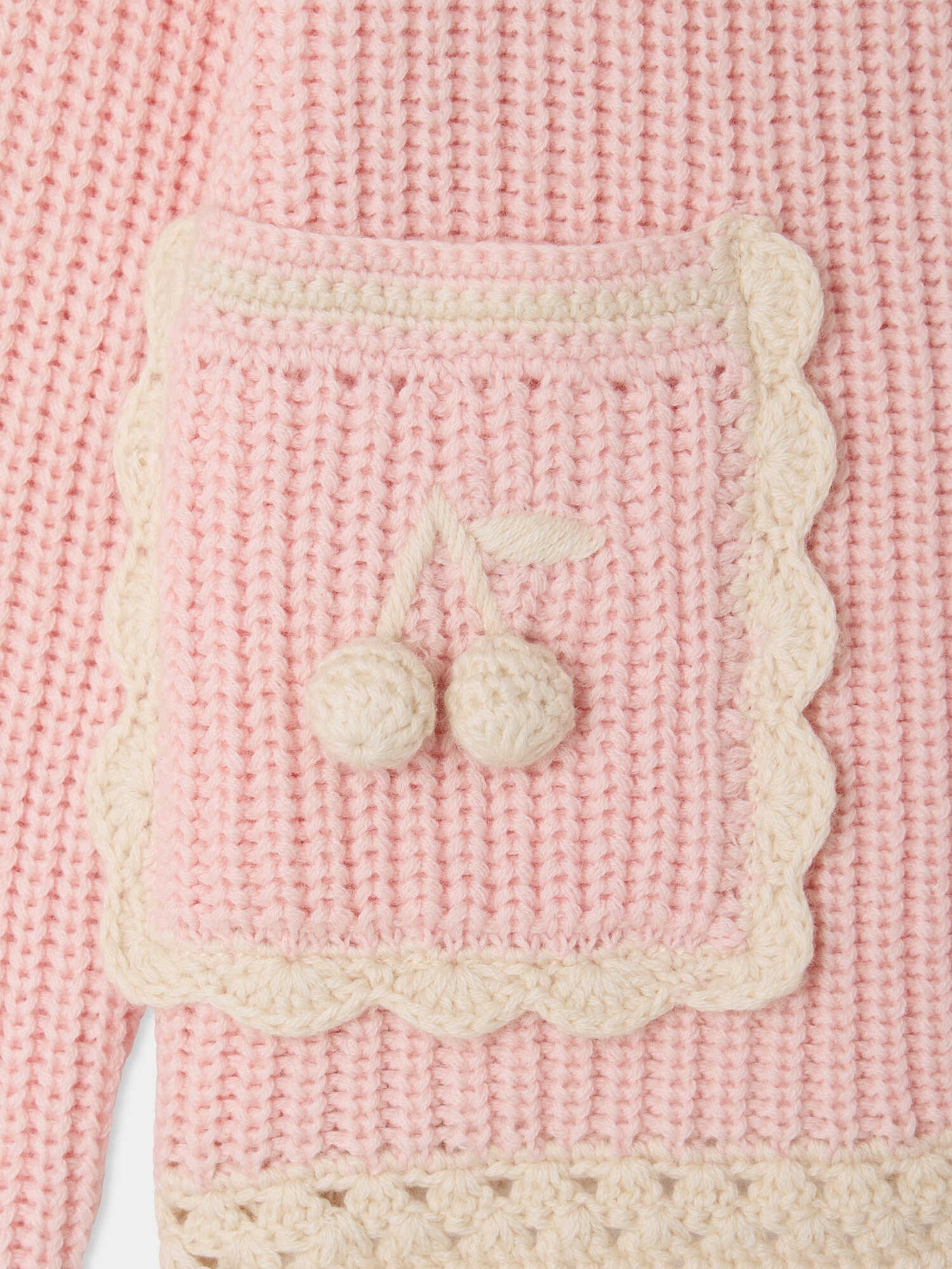 Marlys-Cardigan rosa, handgehäkelt
