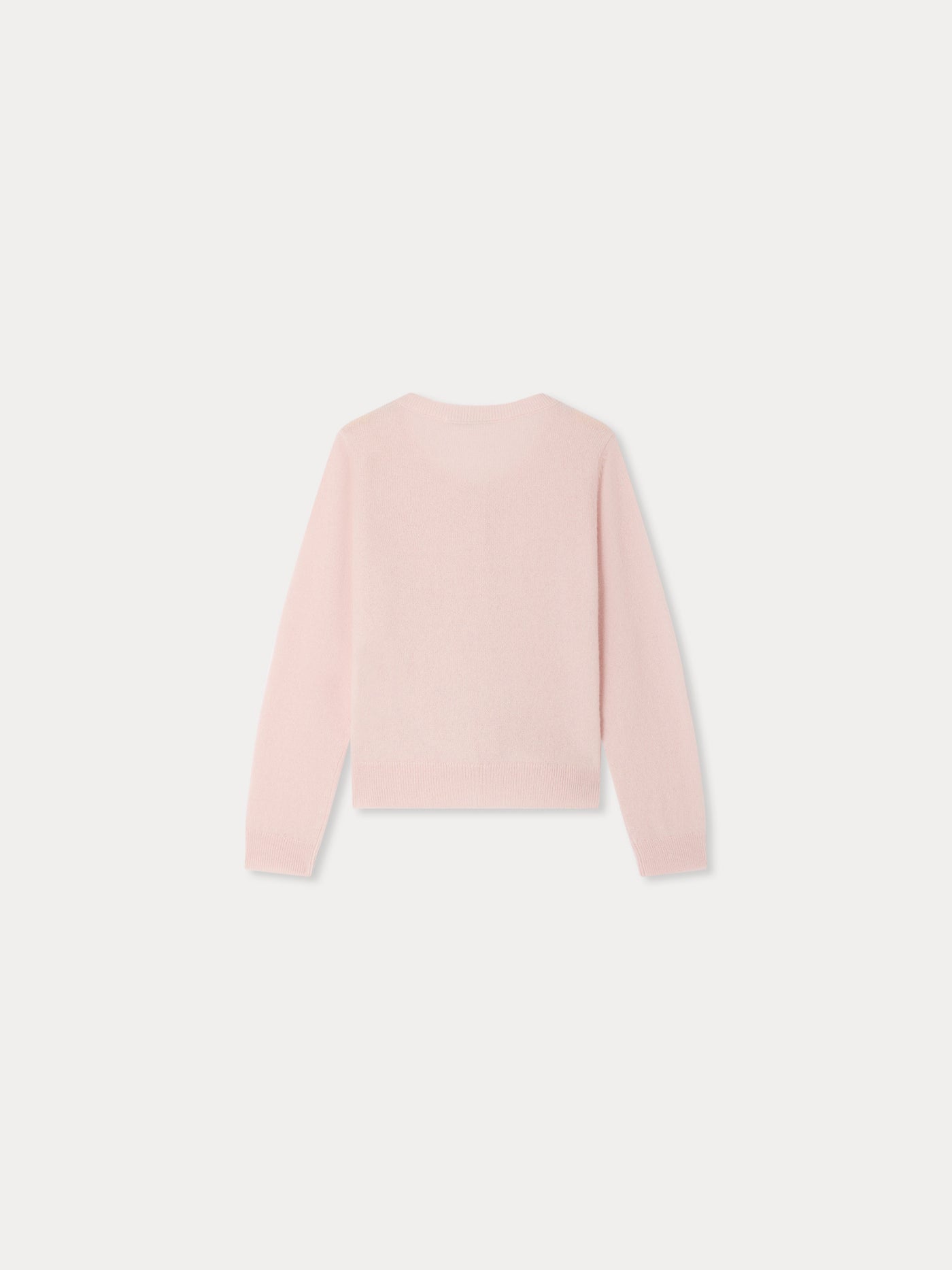Cardigan Marisha rosa mit handbestickten Kirschen und Perlen aus Kaschmir