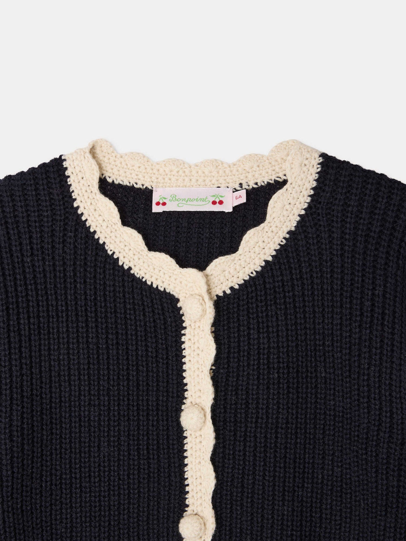 Cardigan Marlys marine crocheté à la main