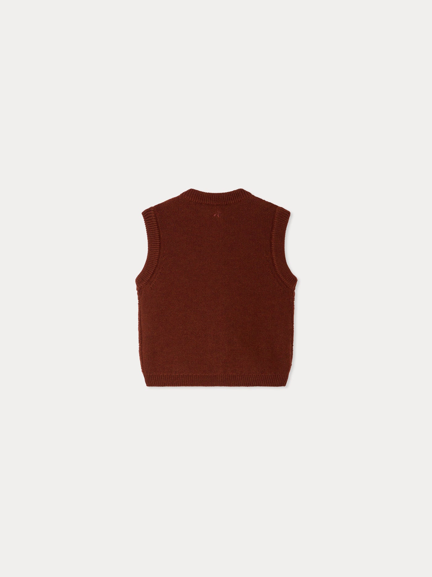 Ärmelloser Cardigan Maia mit Zopfmuster aus Wolle