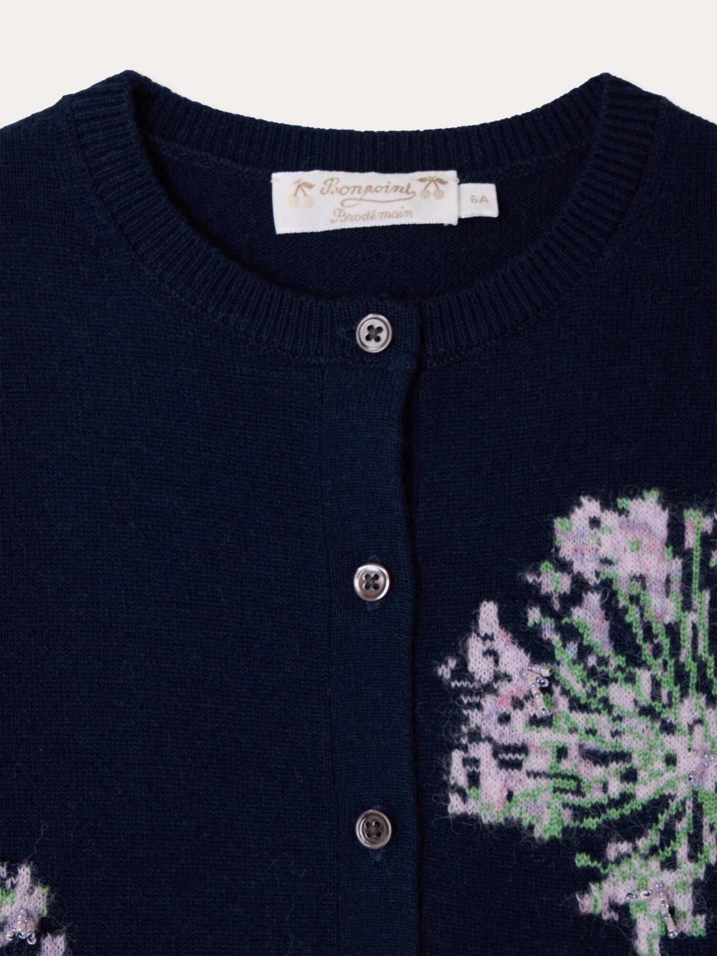 Bonpoint x MoMA Cardigan Mahena mit Intarsien-Blume