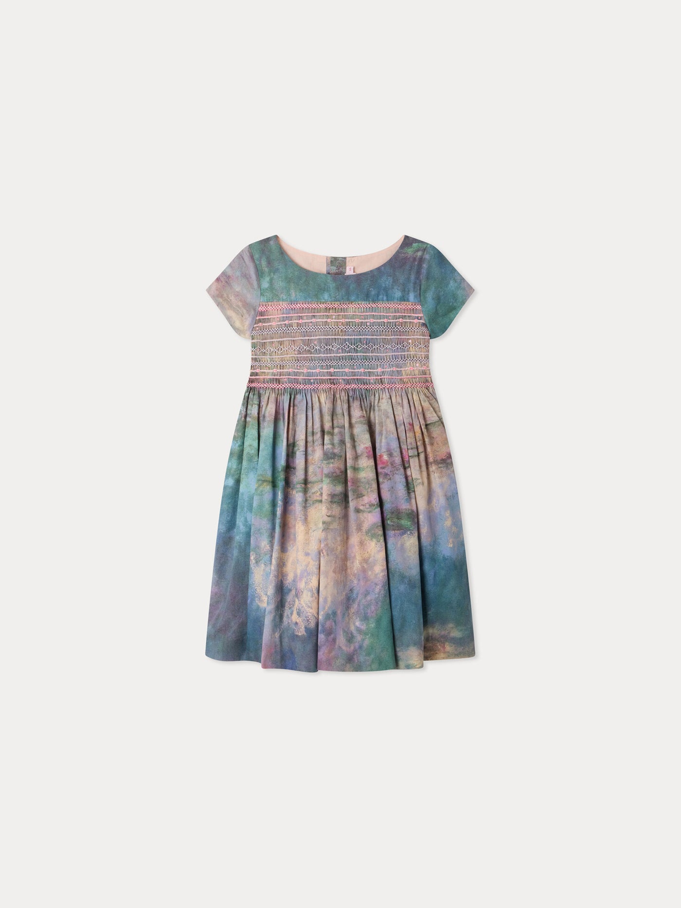 Bonpoint x MoMA robe Duchesse smockée et brodée main en coton biologique