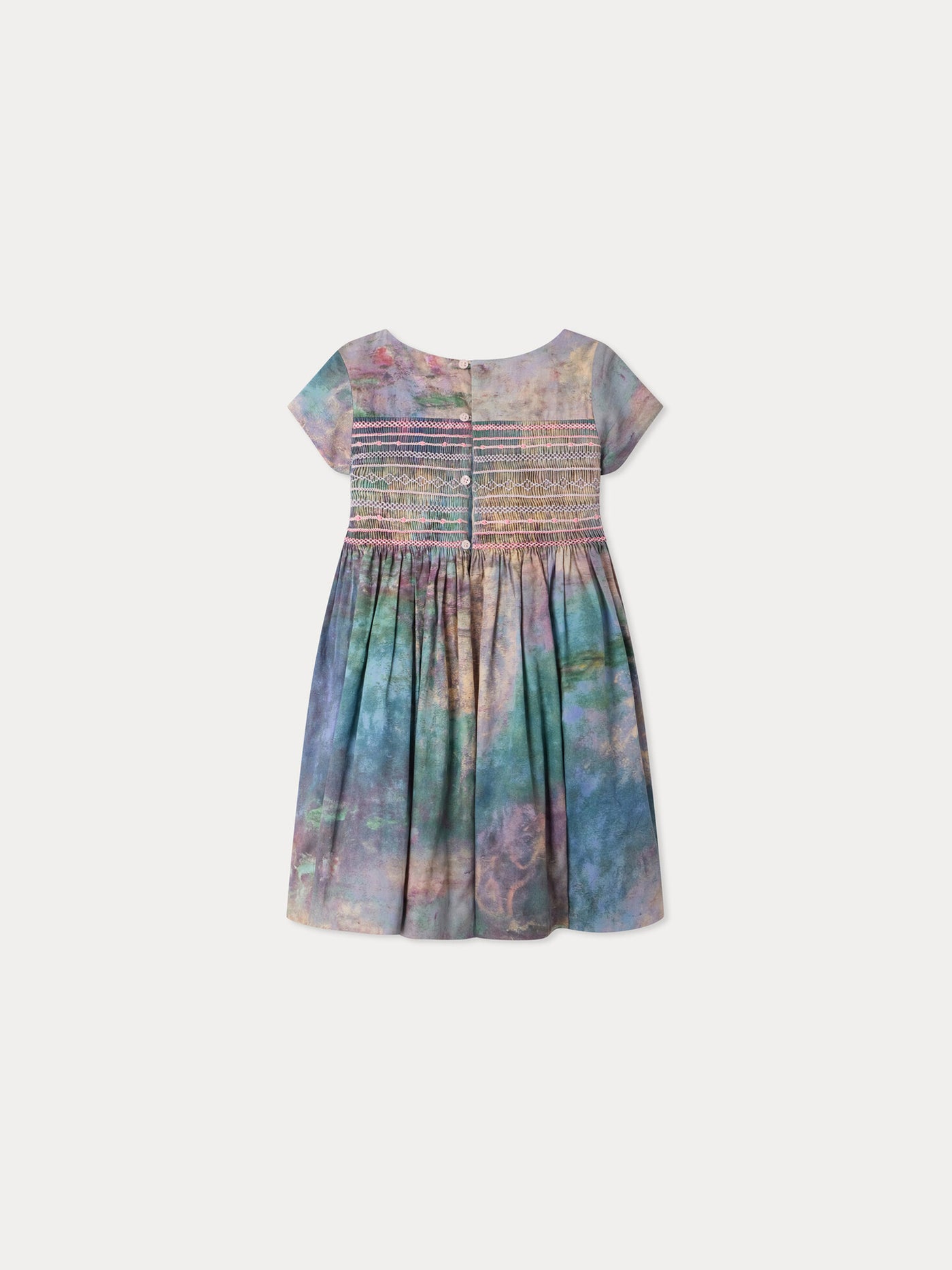 Bonpoint x MoMA robe Duchesse smockée et brodée main en coton biologique