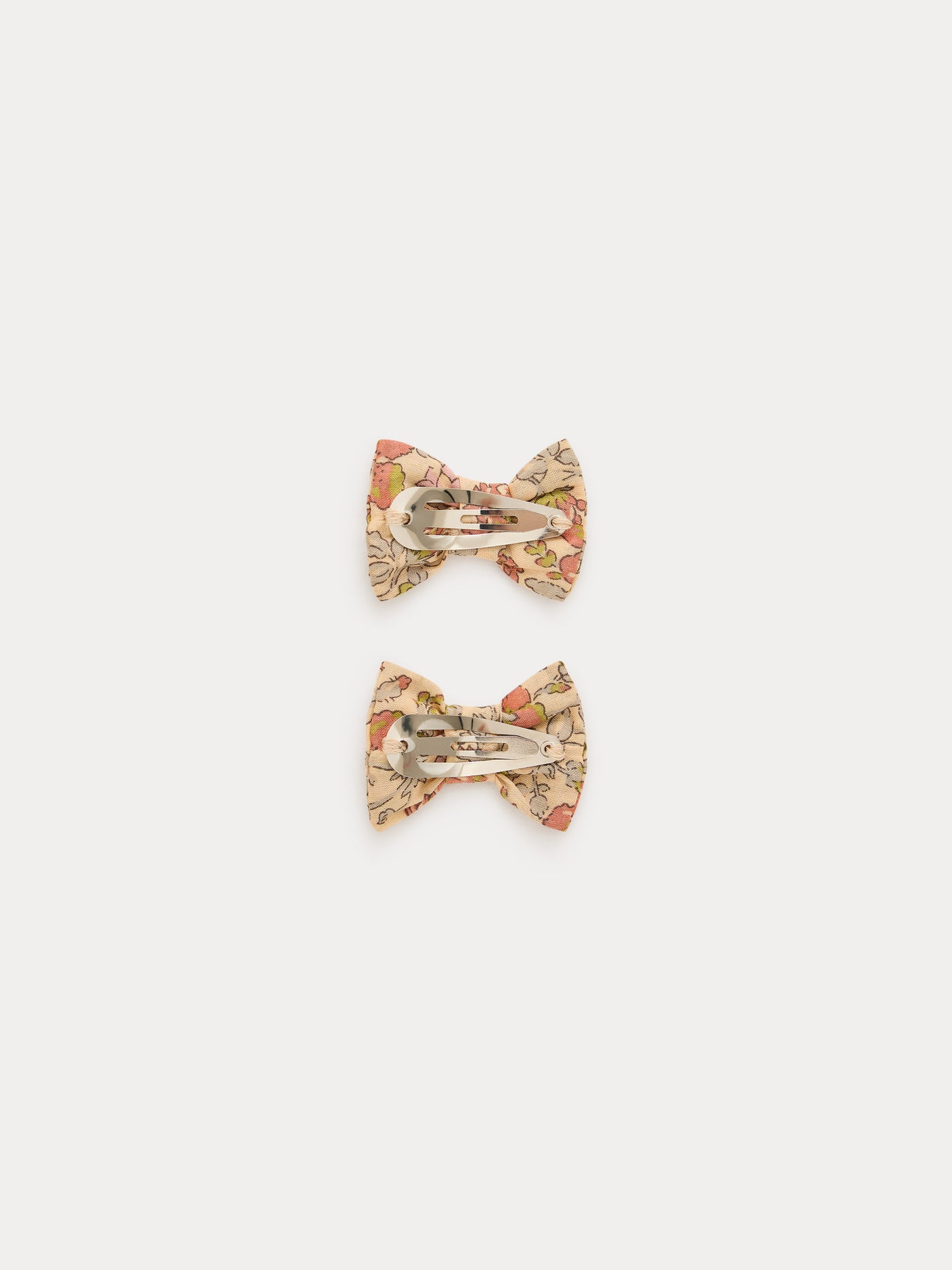 Miniclic hair clips in yellow Liberty fabric in organic cotton