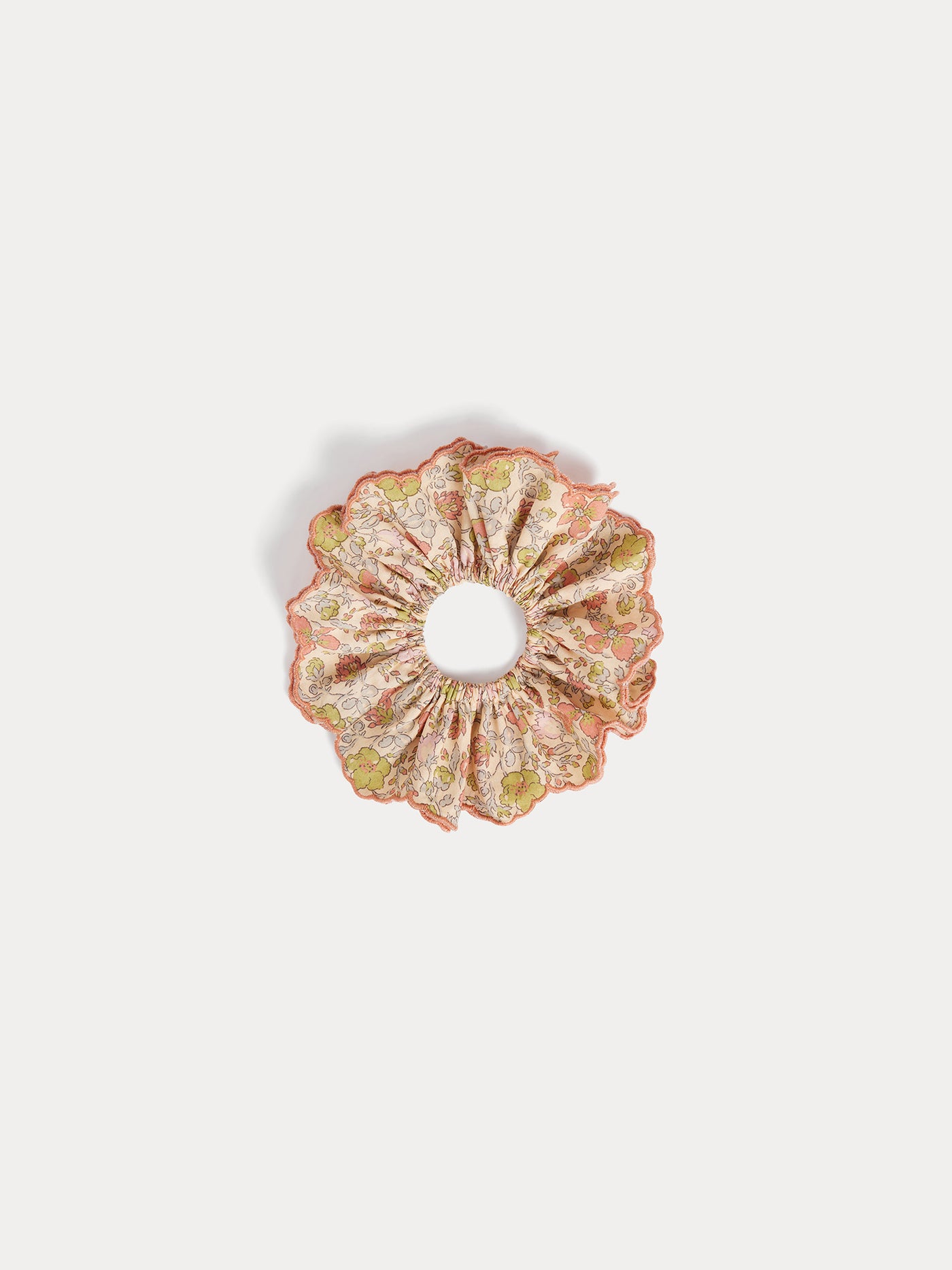 Lilium scrunchie in embroidered Liberty fabric in organic cotton