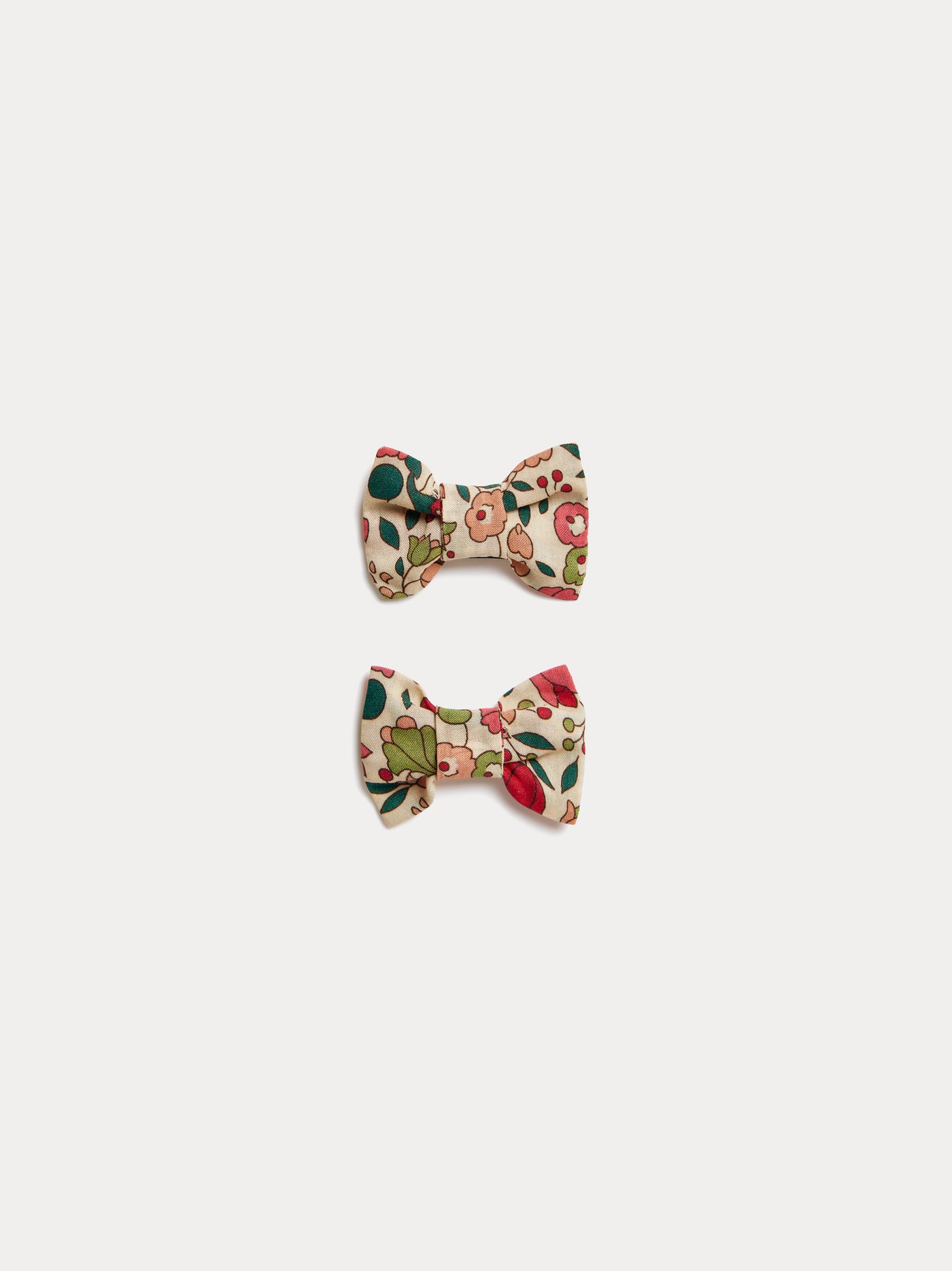 Barrettes Miniclic en tissu Liberty rose fané en coton biologique