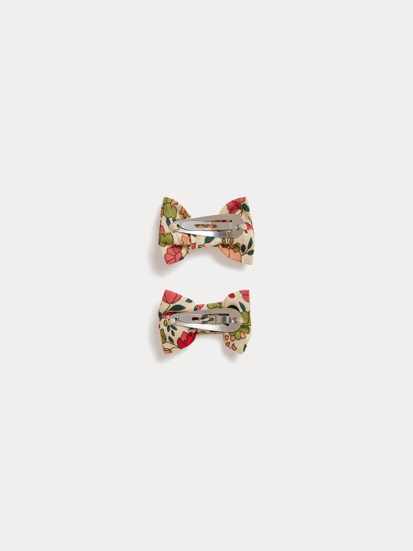 Barrettes Miniclic en tissu Liberty rose fané en coton biologique