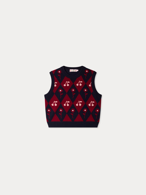 Maelle sleeveless sweater with cherries