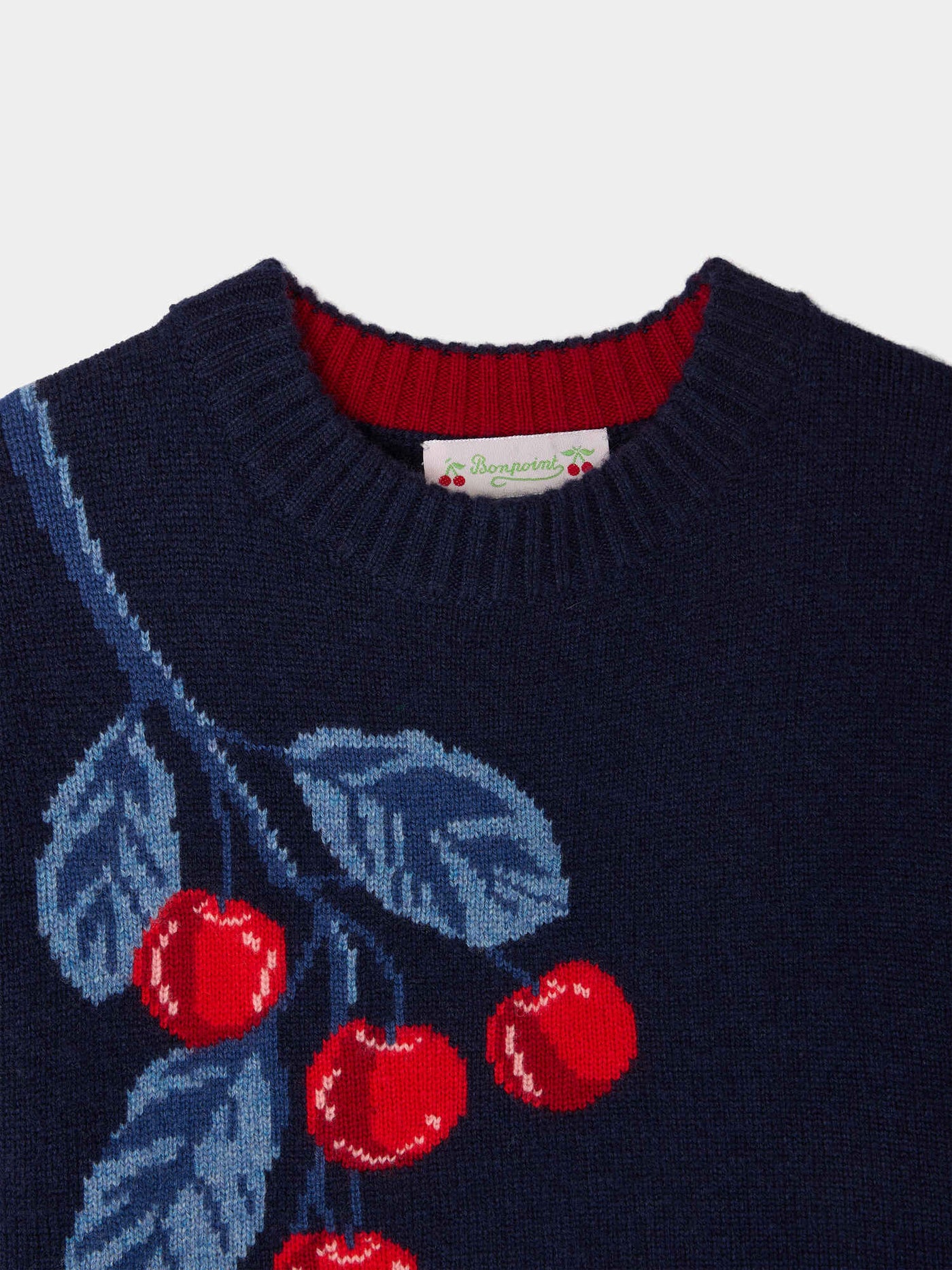 Maxine Pullover mit Rundhalsausschnitt und Kirschmotiv