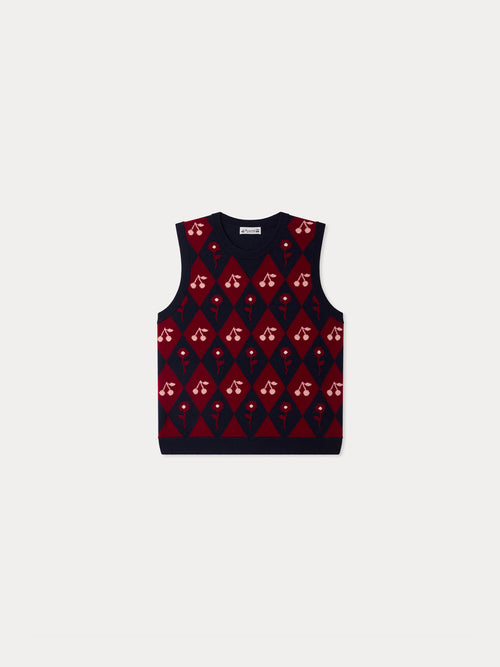 Pull Maelle Grown-Up sans manche à cerises