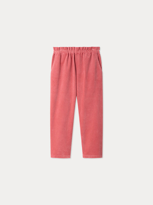Pantalon July rose en velours de coton biologique