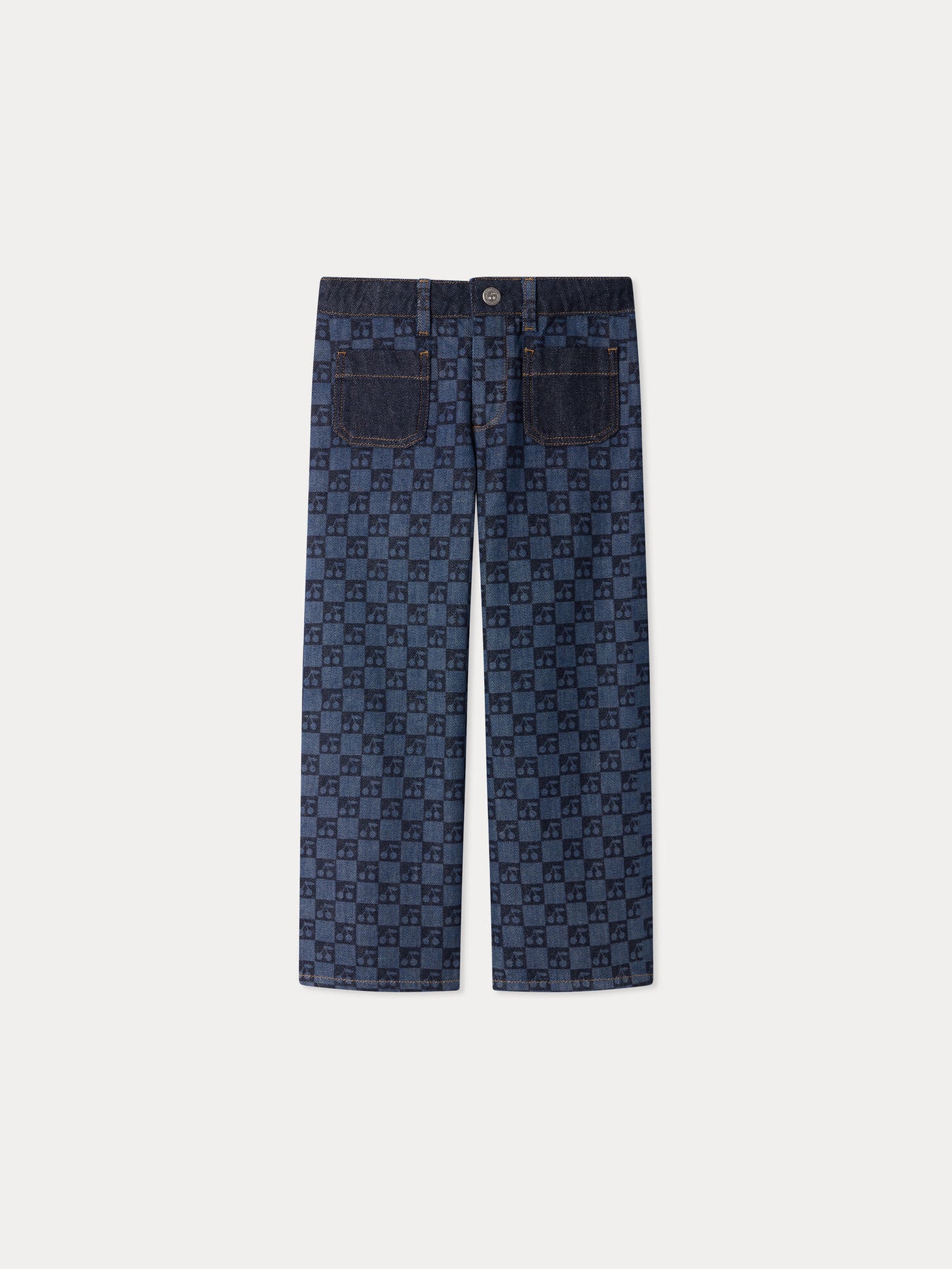 Minalie Jeanshose mit Kirsch-Karo-Print aus Bio-Baumwolle