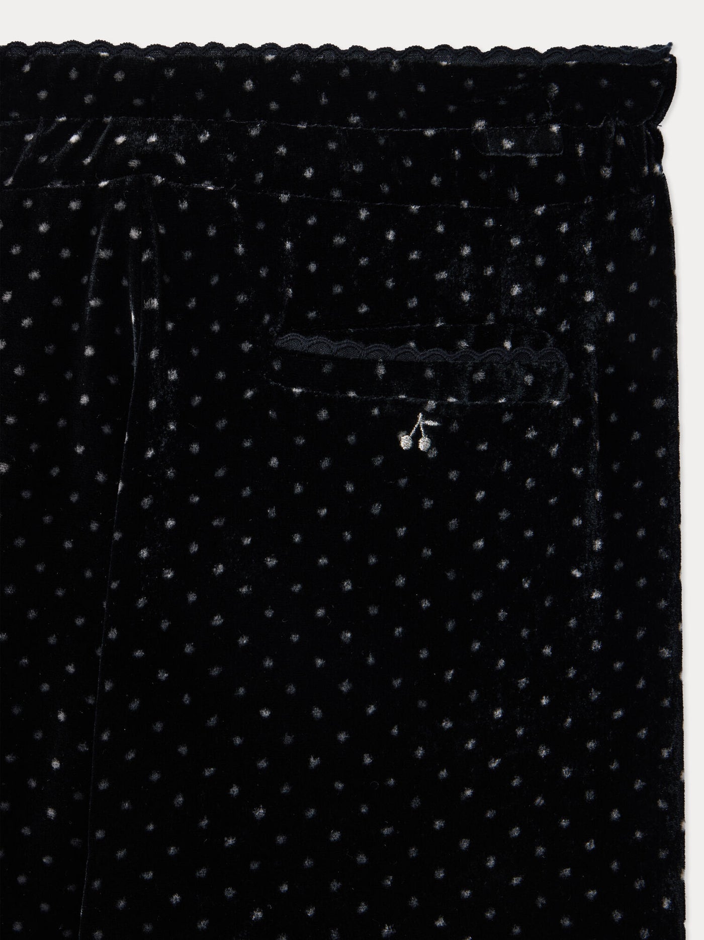 Trousers Jerinna in polka-dot print velvet