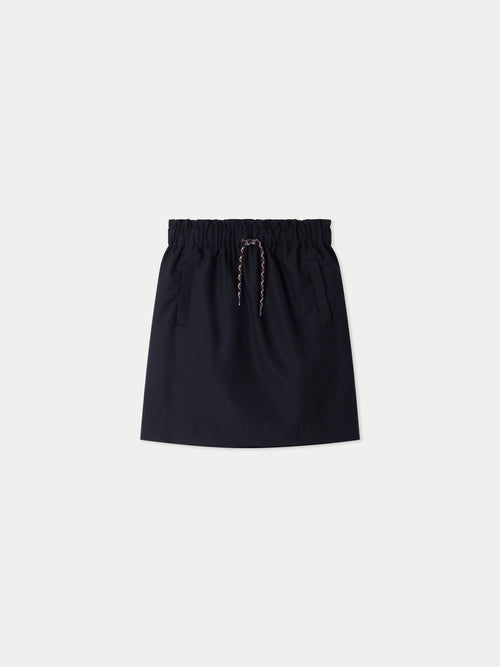 Gonna Minna blu navy con lacci multicolore