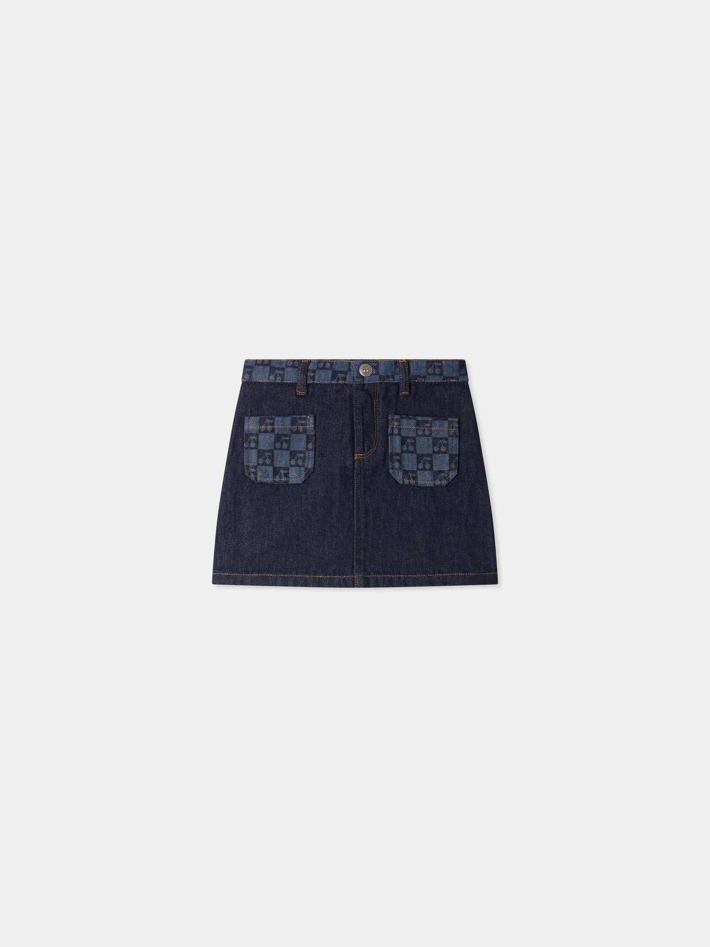 Tison Jeansrock mit Kirsch-Karo-Print aus Bio-Baumwolle