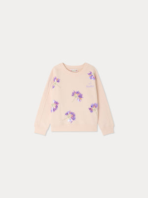 Bonpoint x MoMA sweatshirt Minet à fleurs et perles en coton biologique