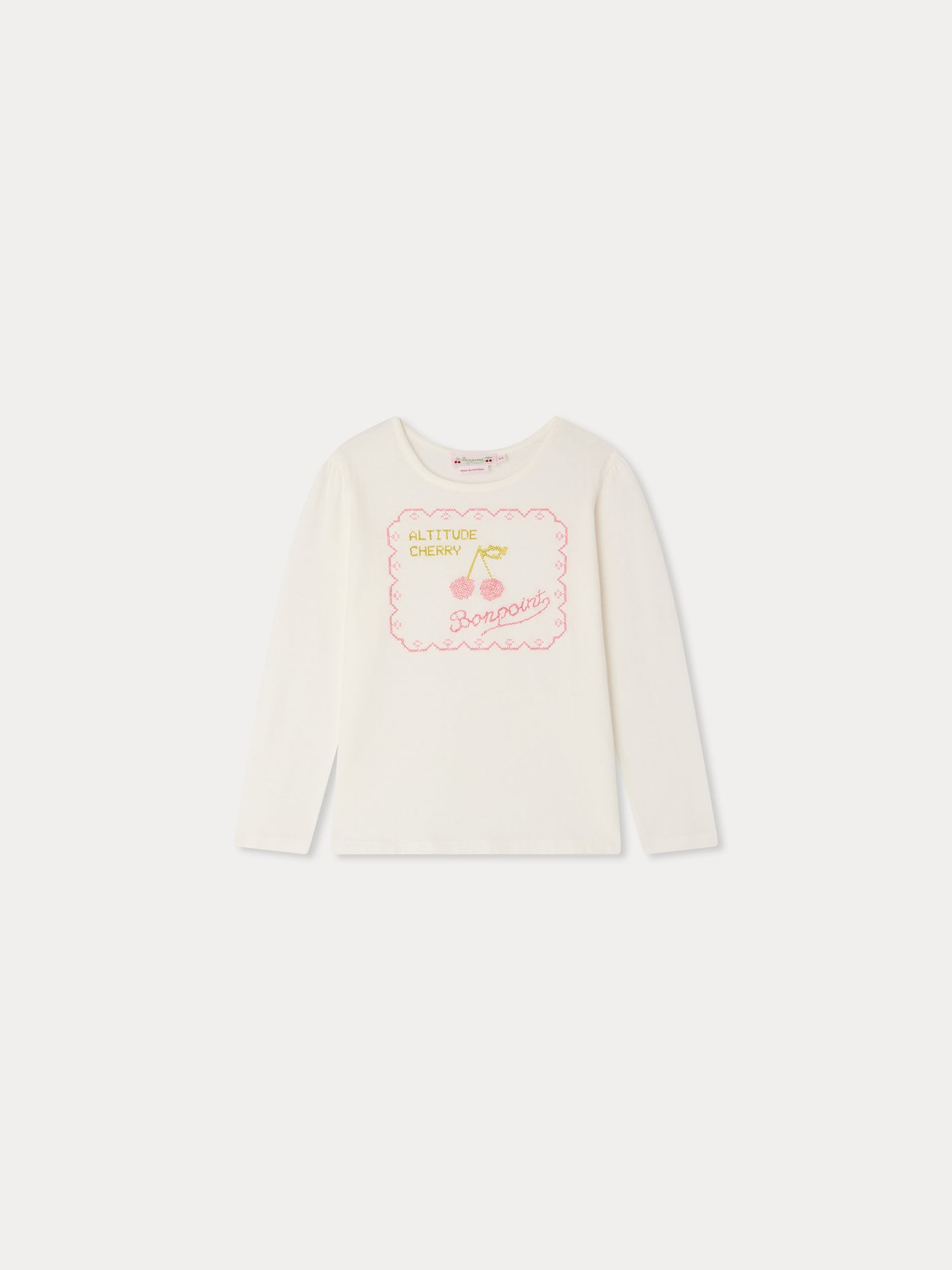 T-shirt Gracieuse with Altitude Cherry embroidery in organic cotton