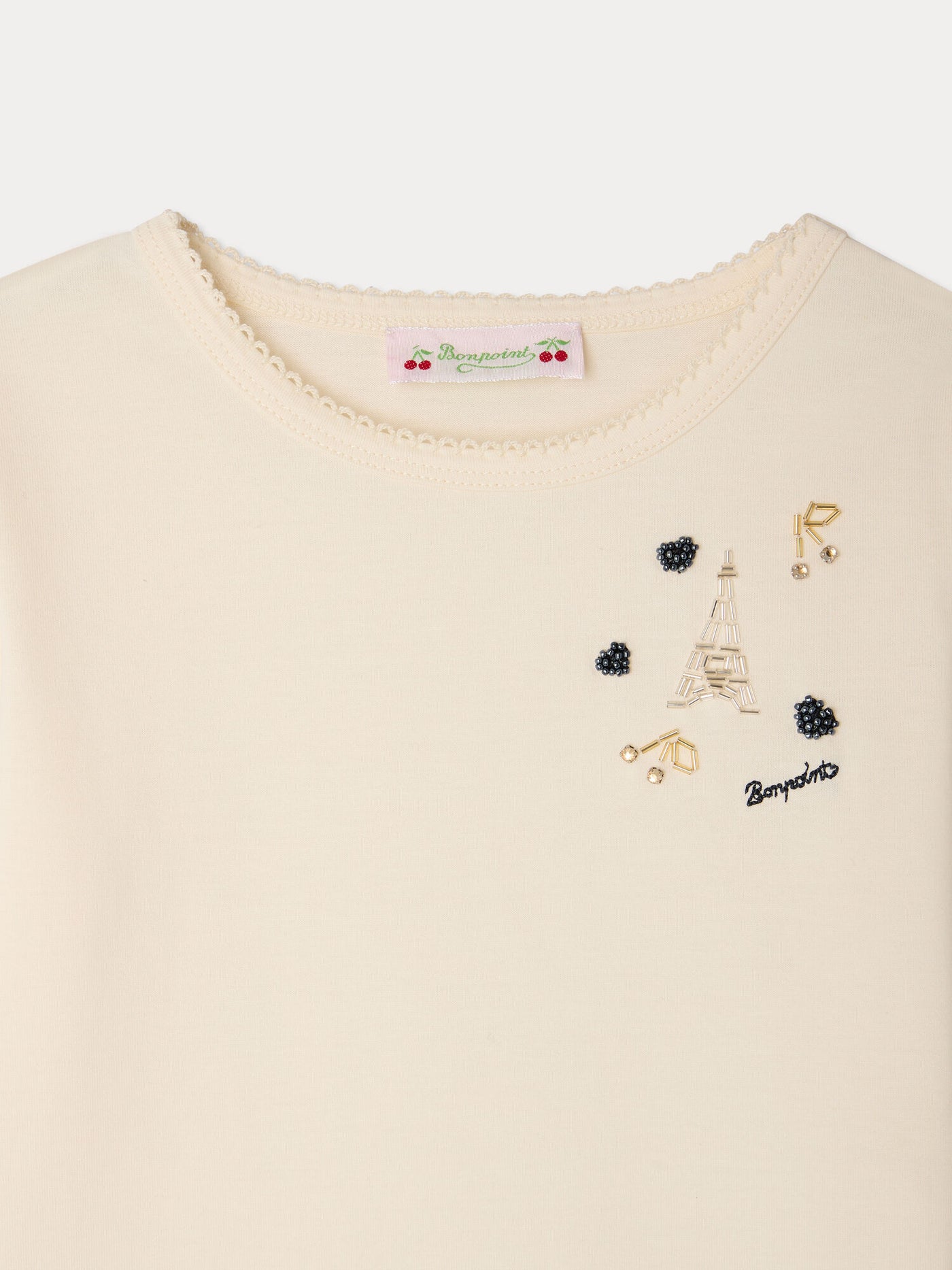 T-Shirt Mellyn mit Paris-Perlenstickerei aus Bio-Baumwolle